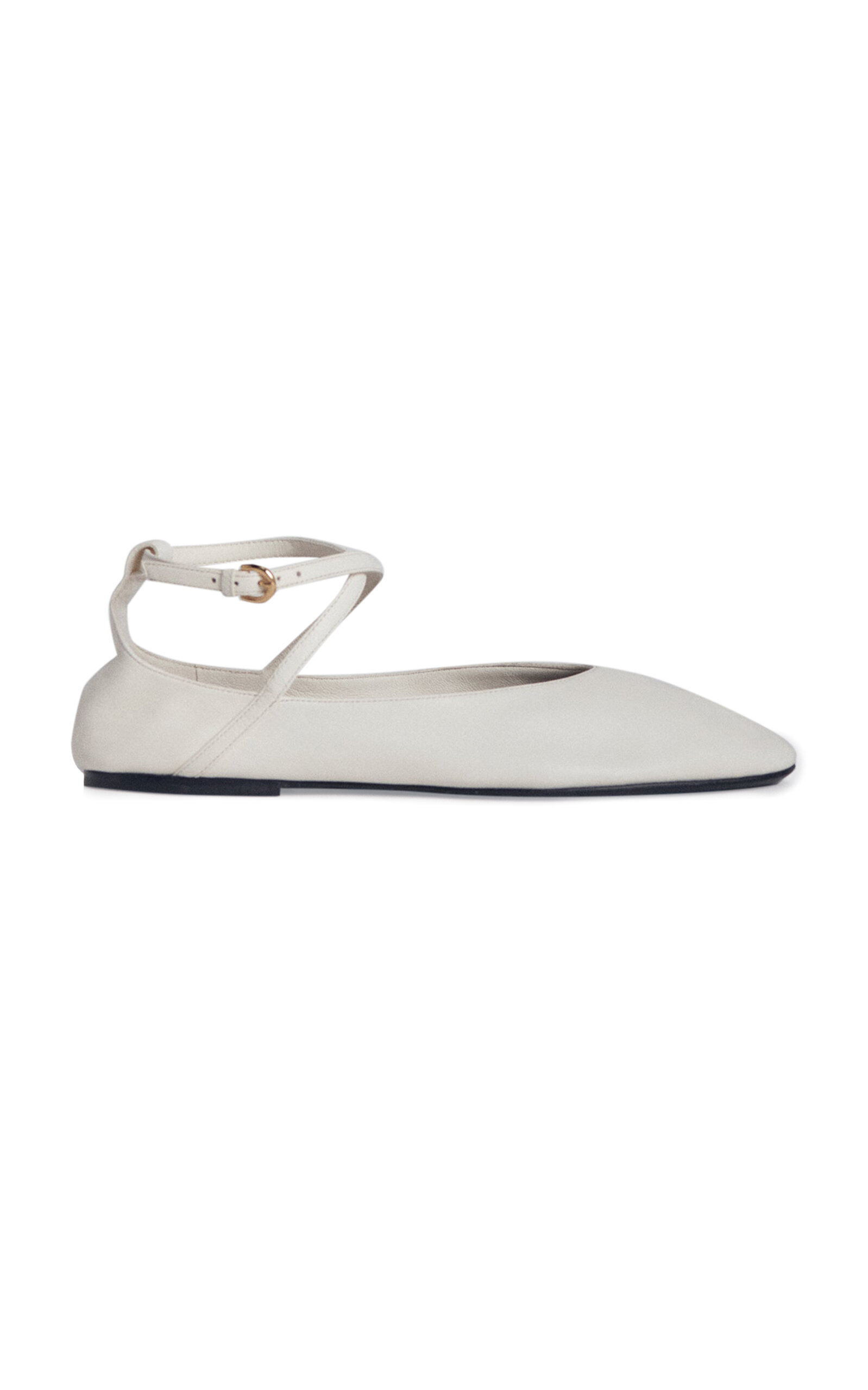 Shop Co Leather Ballet Flats In Ivory
