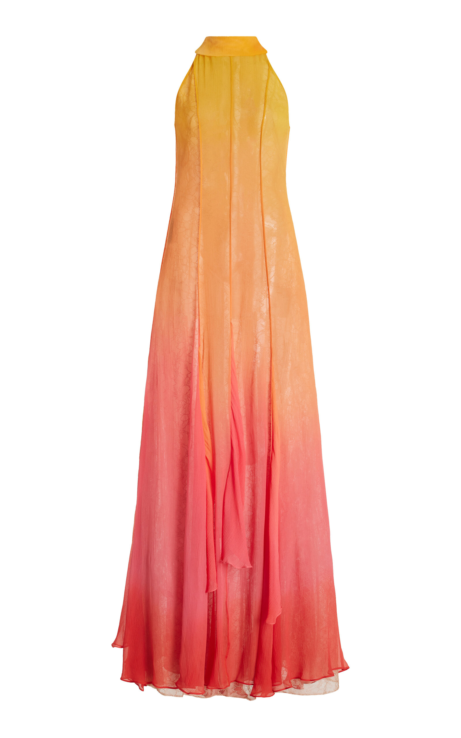 Exclusive Ombré-Effect Silk Chiffon Maxi Dress