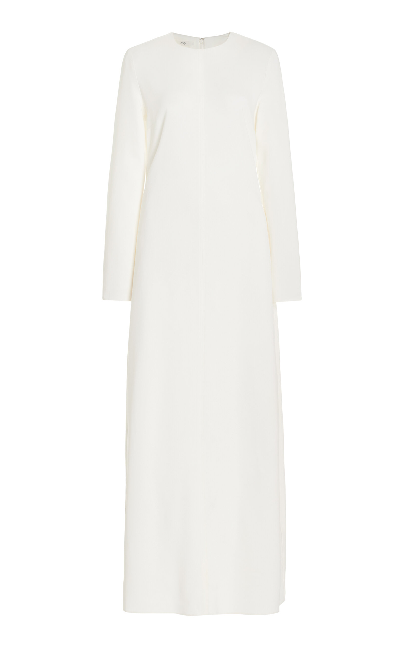 Shop Co Crepe Maxi Lumn Dress In Ivory