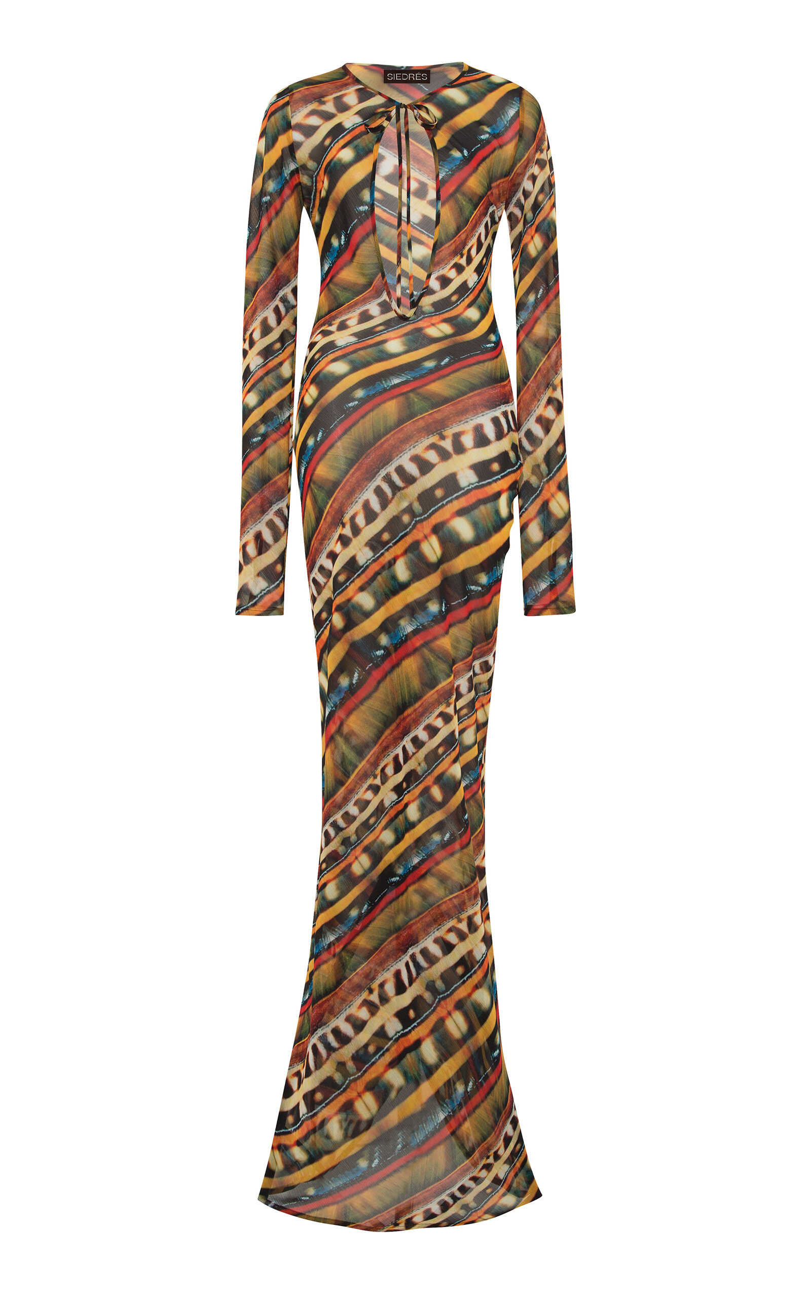 Siedres Magy Tie-front Maxi Dress In Multi