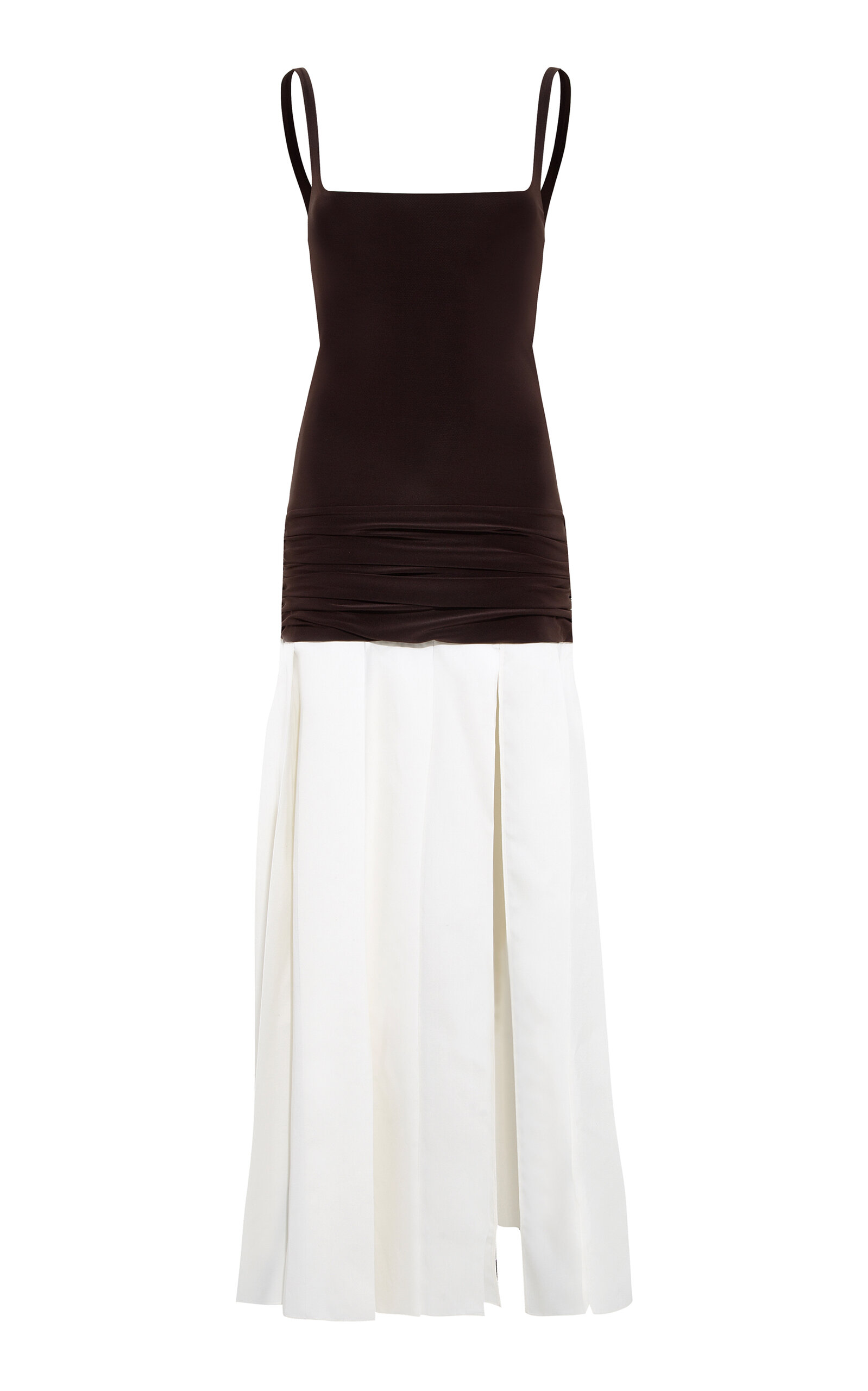 Siedres Liena Pleated Jersey-cotton Maxi Dress In Multi