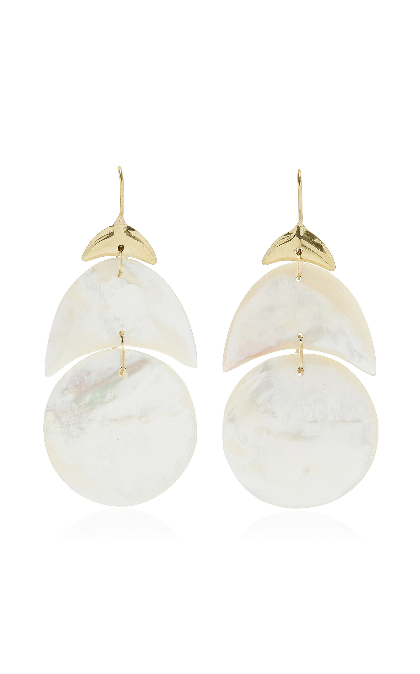 Small Arp 18k Yellow Gold Mother-Of-Pearl Earrings