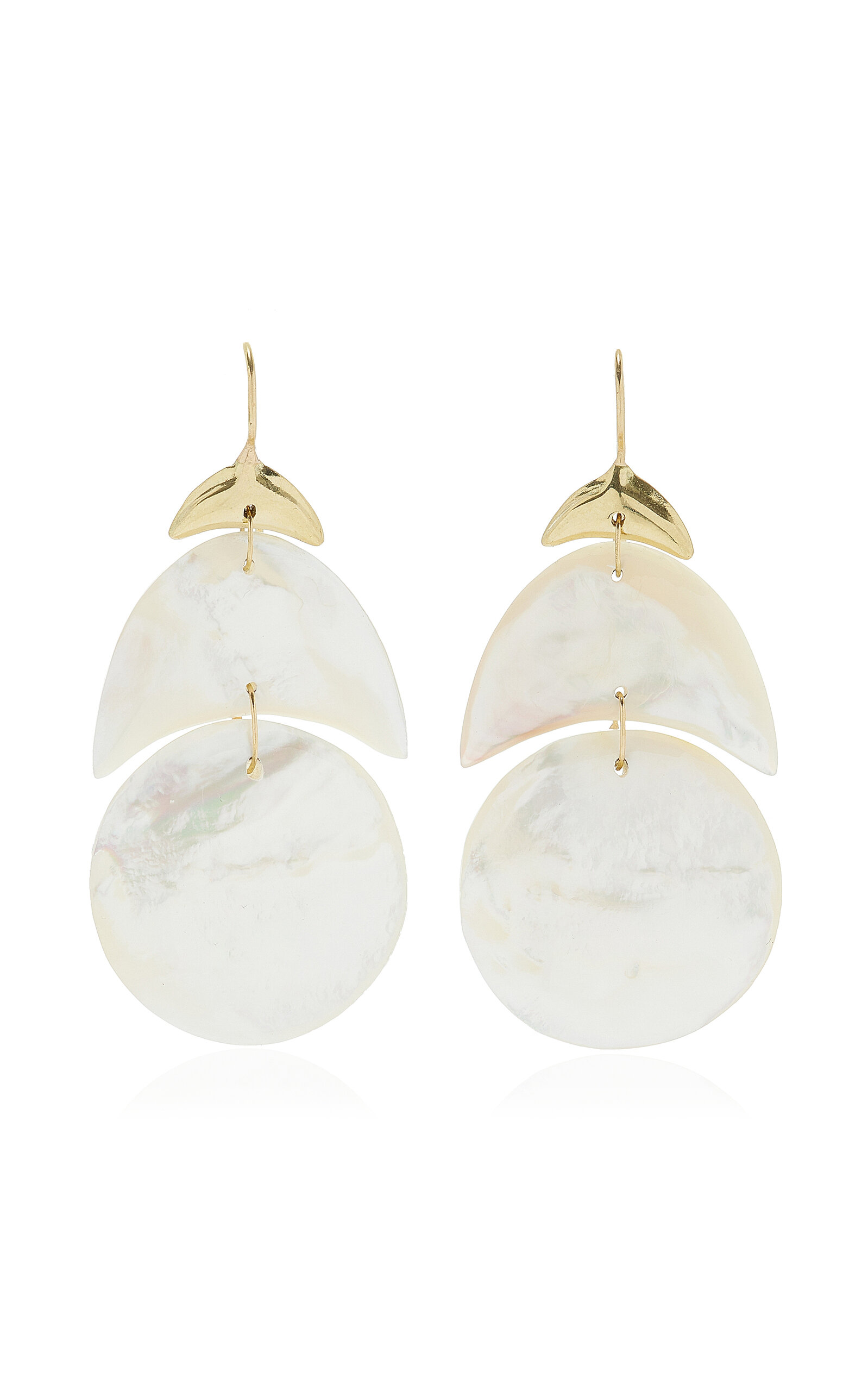 Ten Thousand Things - Small Arp 18k Yellow Gold Mother-Of-Pearl Earrings - White - OS - Moda Operandi - Gifts For Her