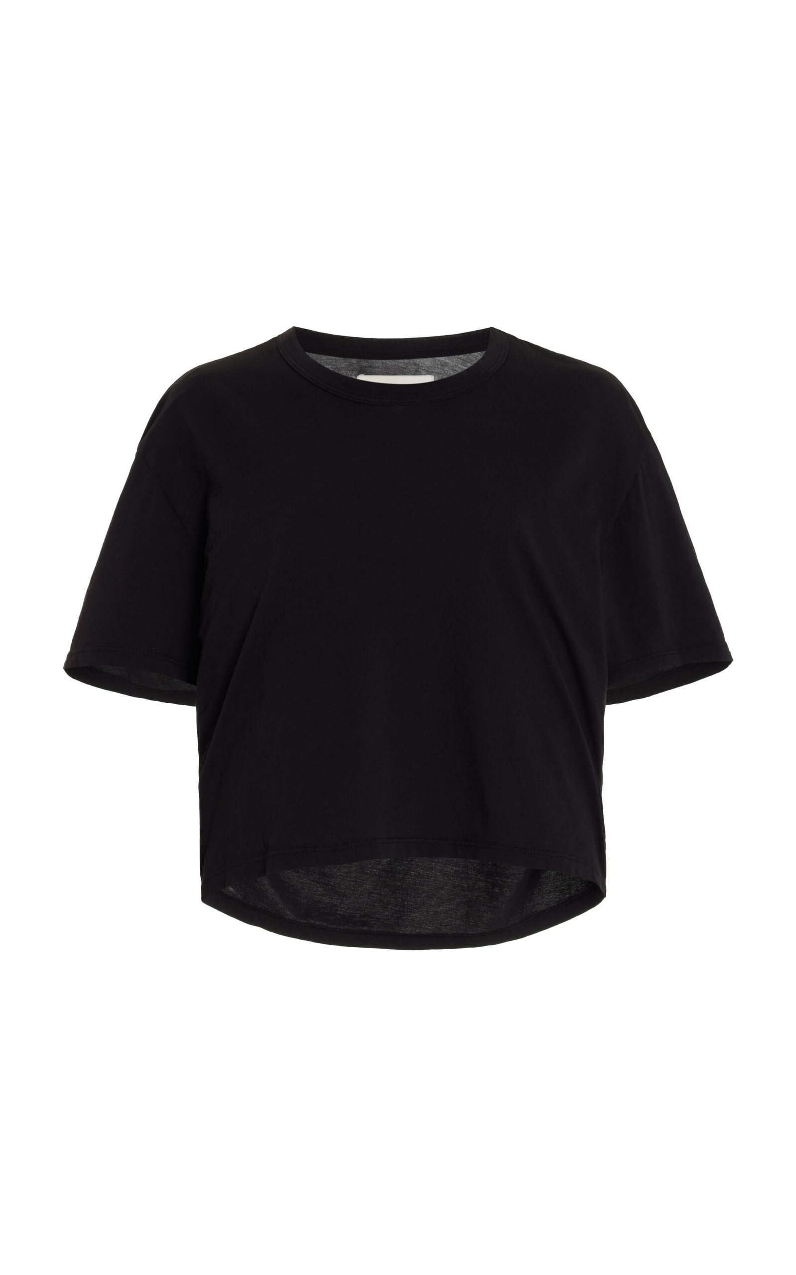 Shop Les Tien May Cropped Cotton T-shirt In Black