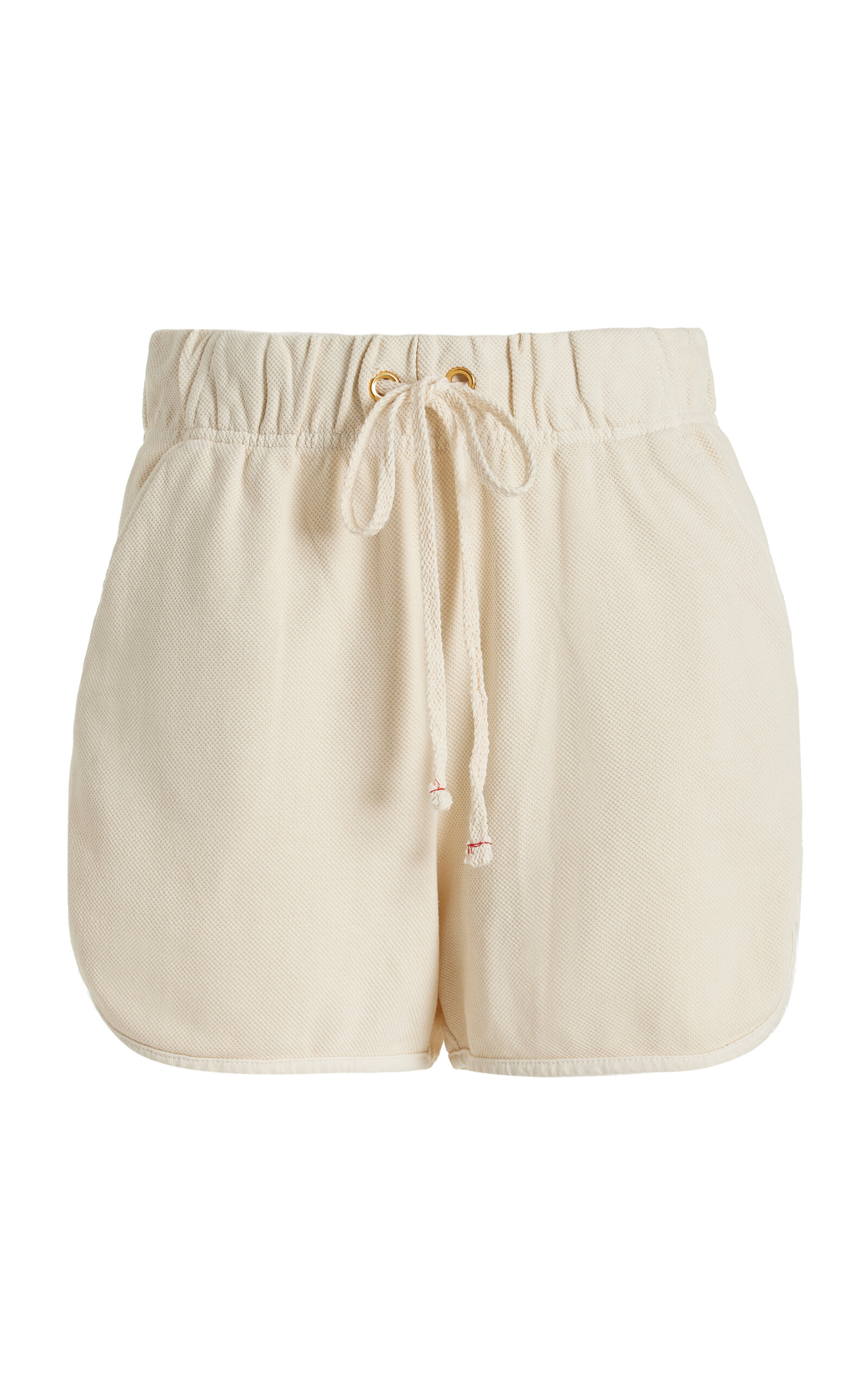 Shop Les Tien Serene Scalloped Cotton Shorts In Ivory