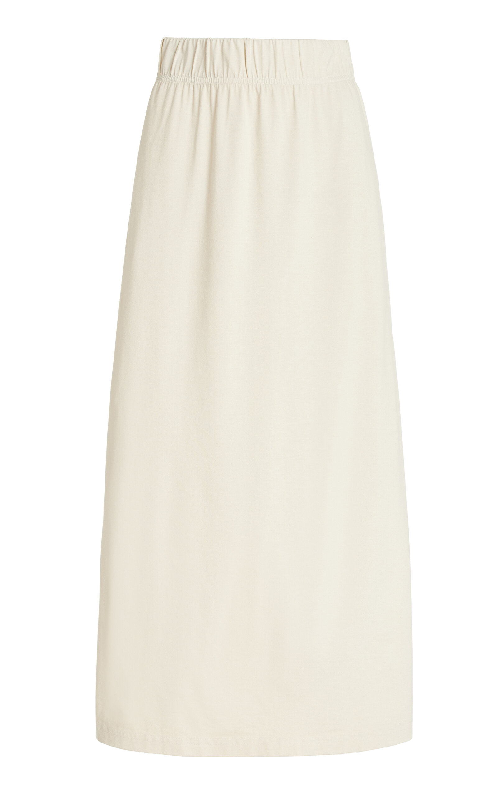 Shop Les Tien Max Stretch Cotton-modal Maxi Skirt In Ivory