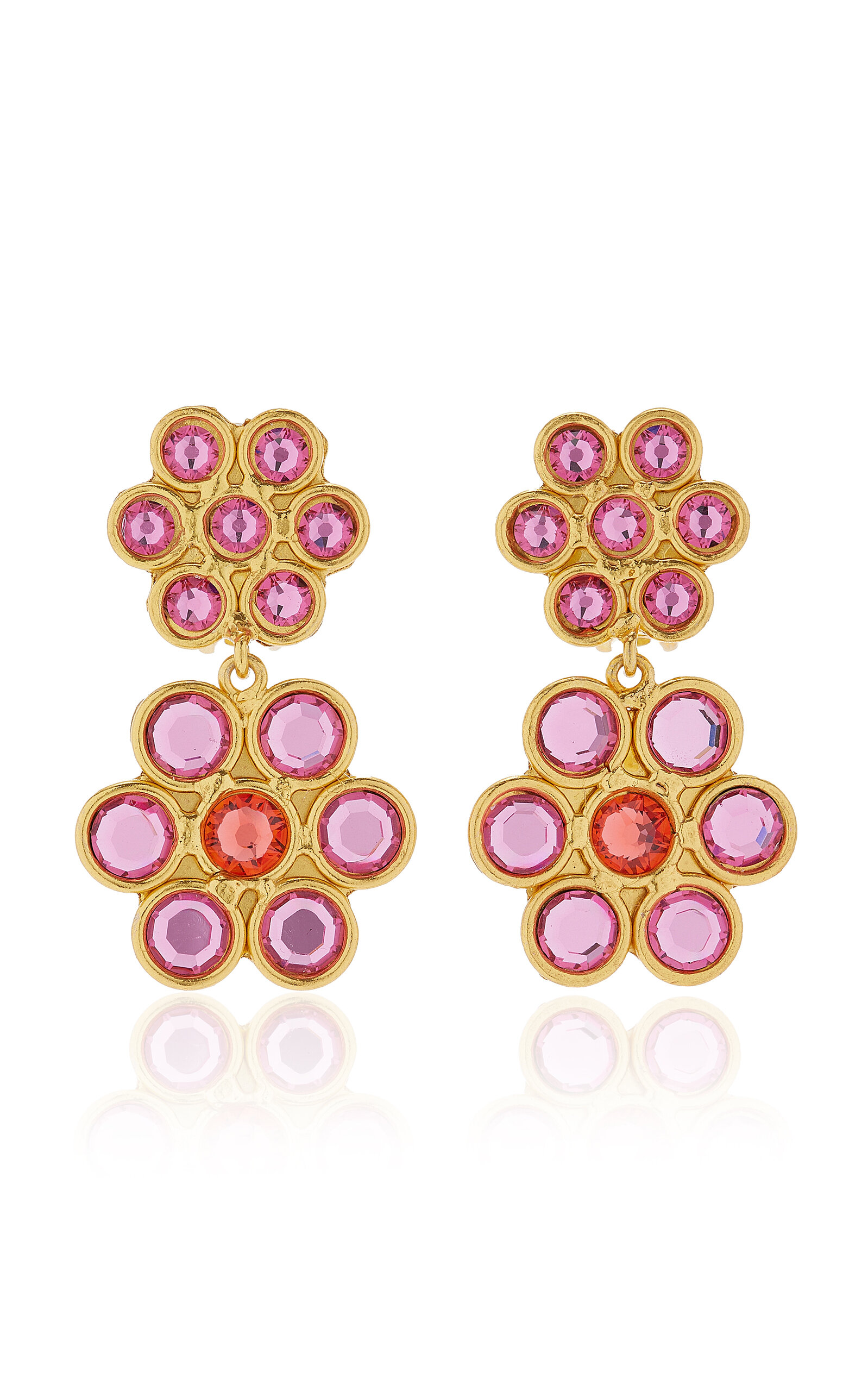 Sylvia Toledano Daisy Crystal 22k Gold-plated Earrings