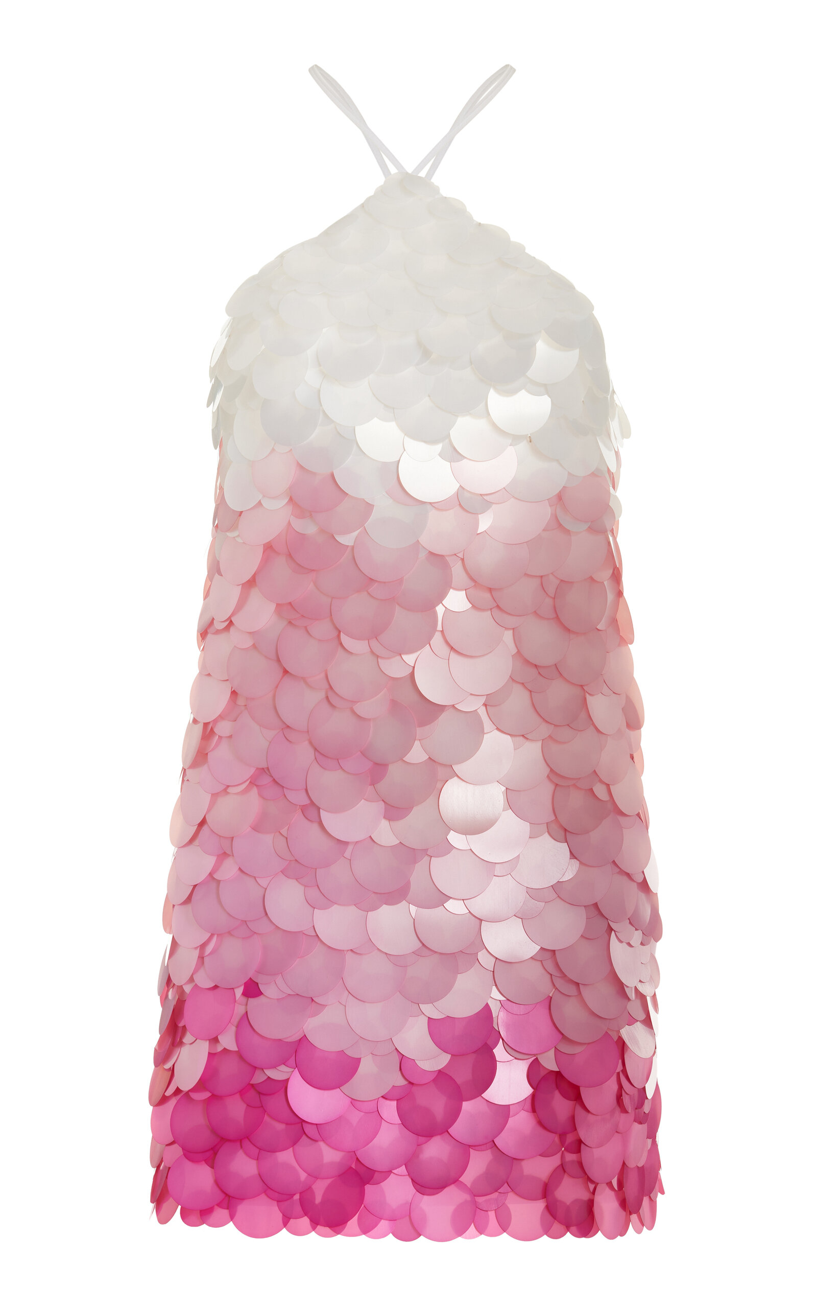 Exclusive Paillette-Sequined Mesh Halter Mini Dress