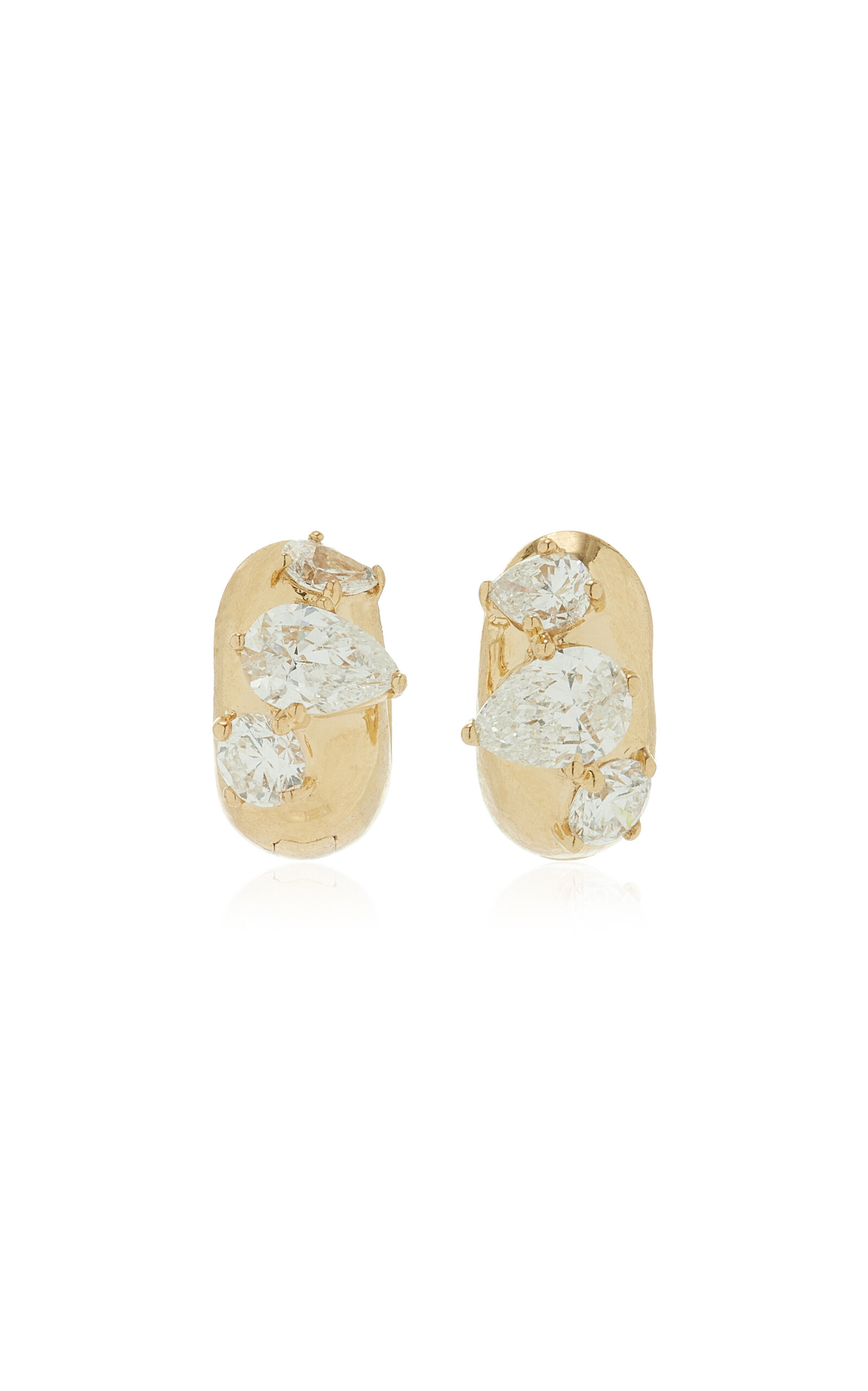 14K Yellow Gold Huggie Hoop Earrings
