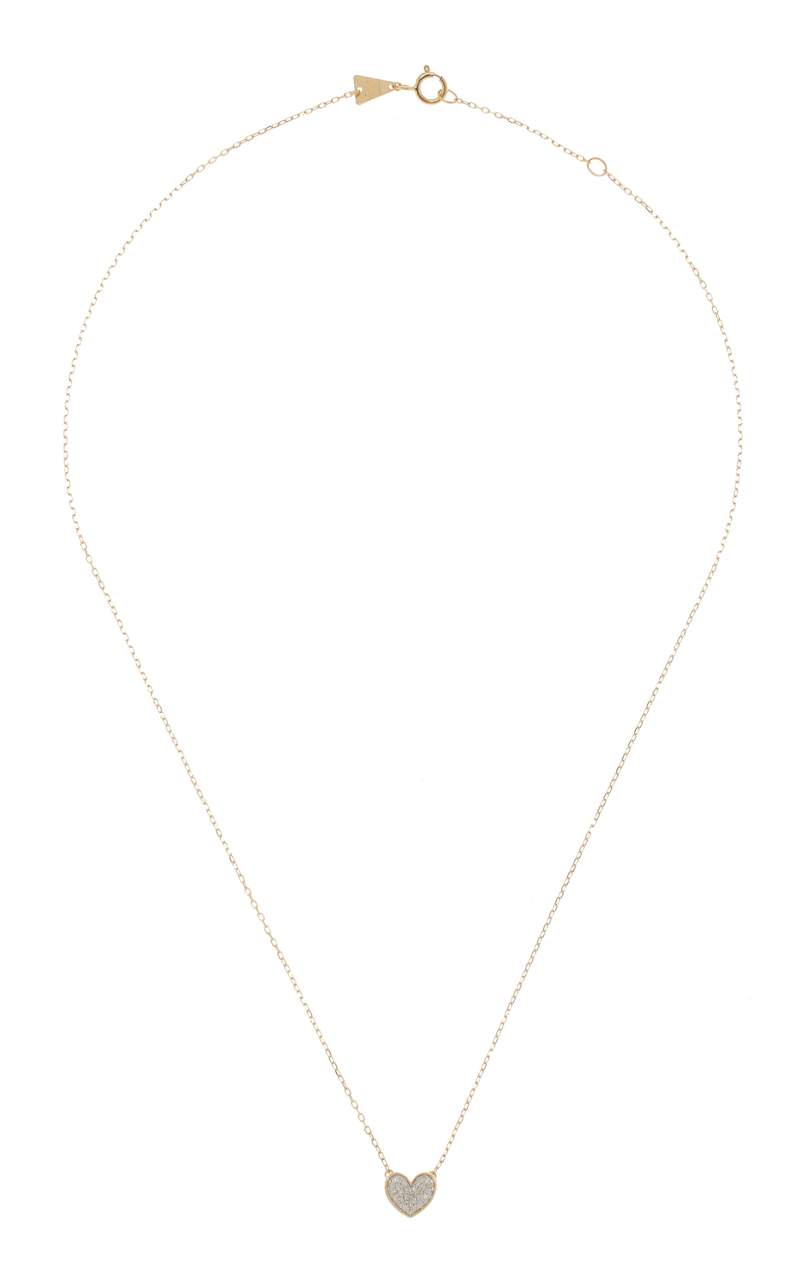 Shop Adina Reyter Tiny Folded Heart 14k Yellow Gold Diamond Necklace