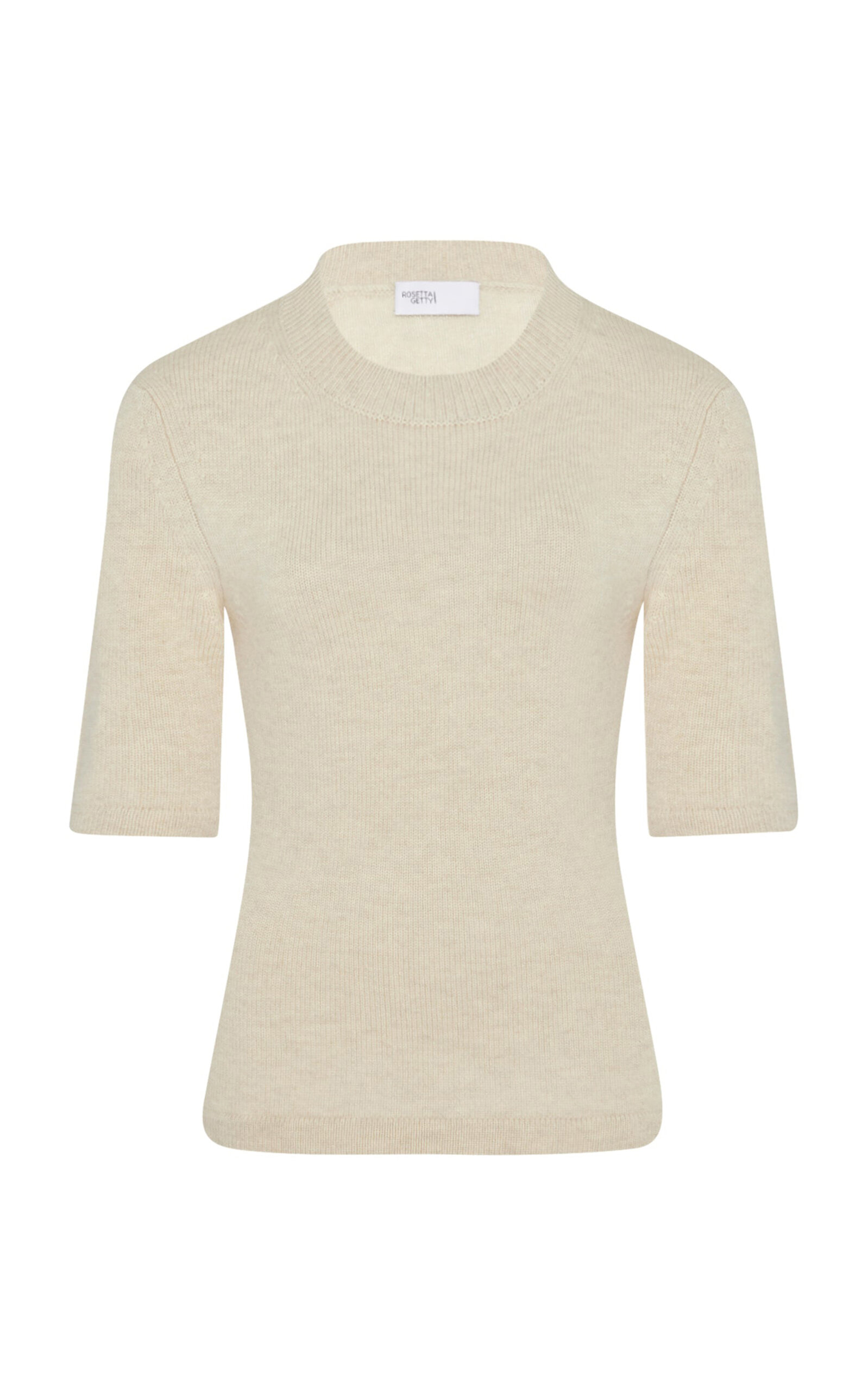 Shop Rosetta Getty Knit Wool-cashmere Top In Neutral