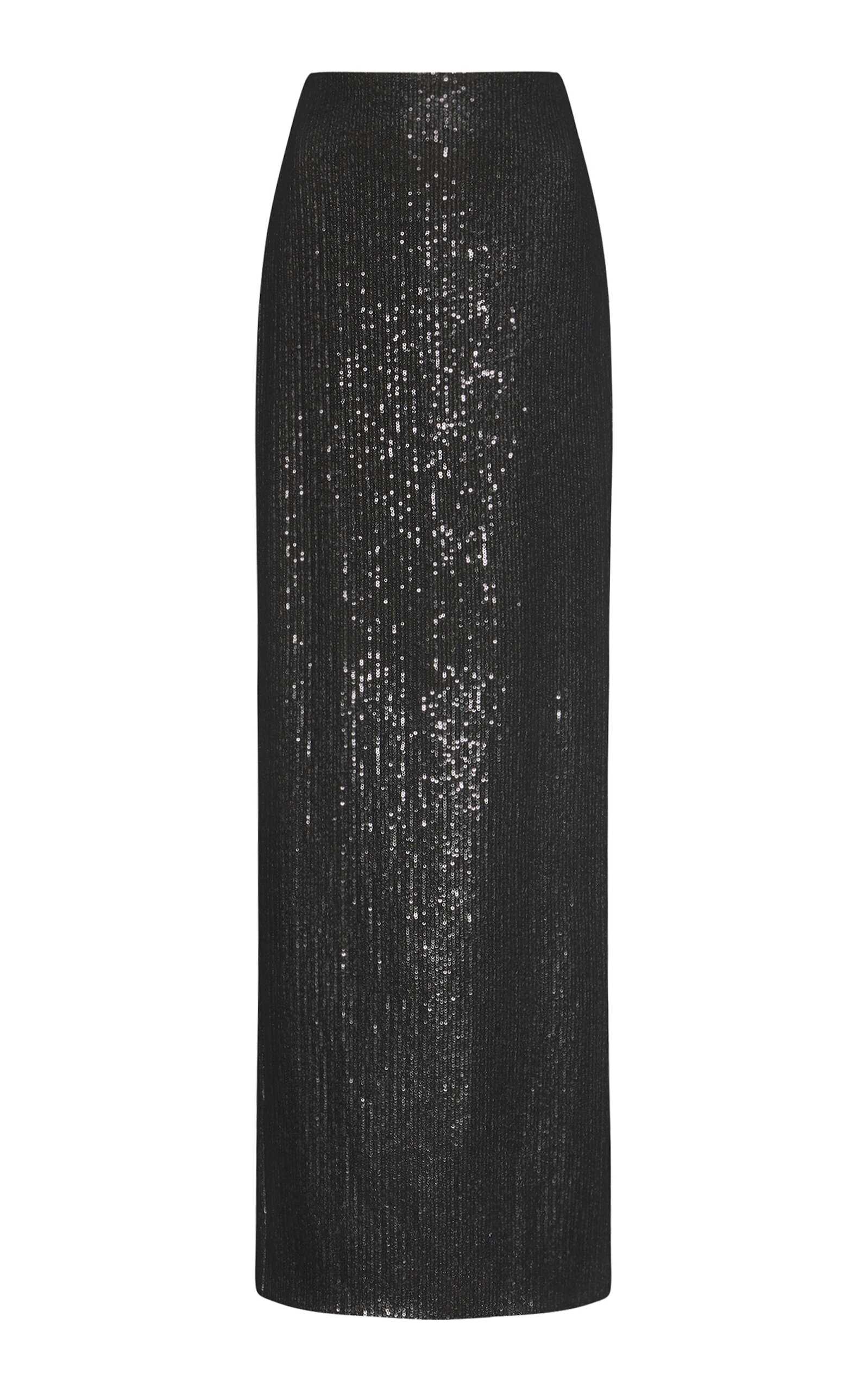 Shop Rosetta Getty Tapered Sequined-chiffon Maxi Skirt In Black