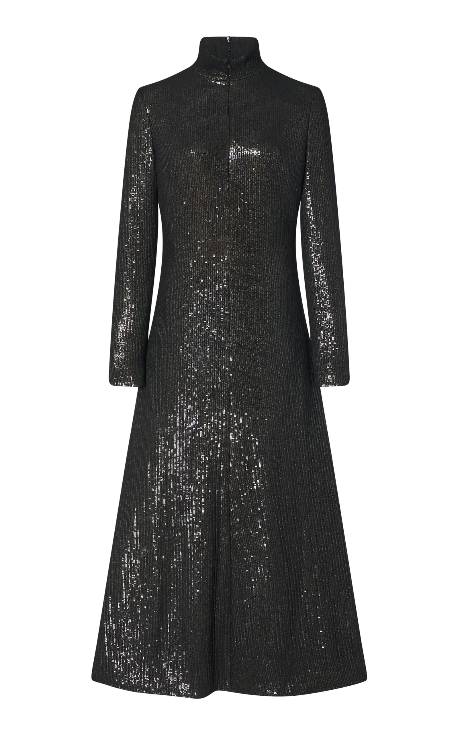 Rosetta Getty Zip Up Turtleneck Gown In Black