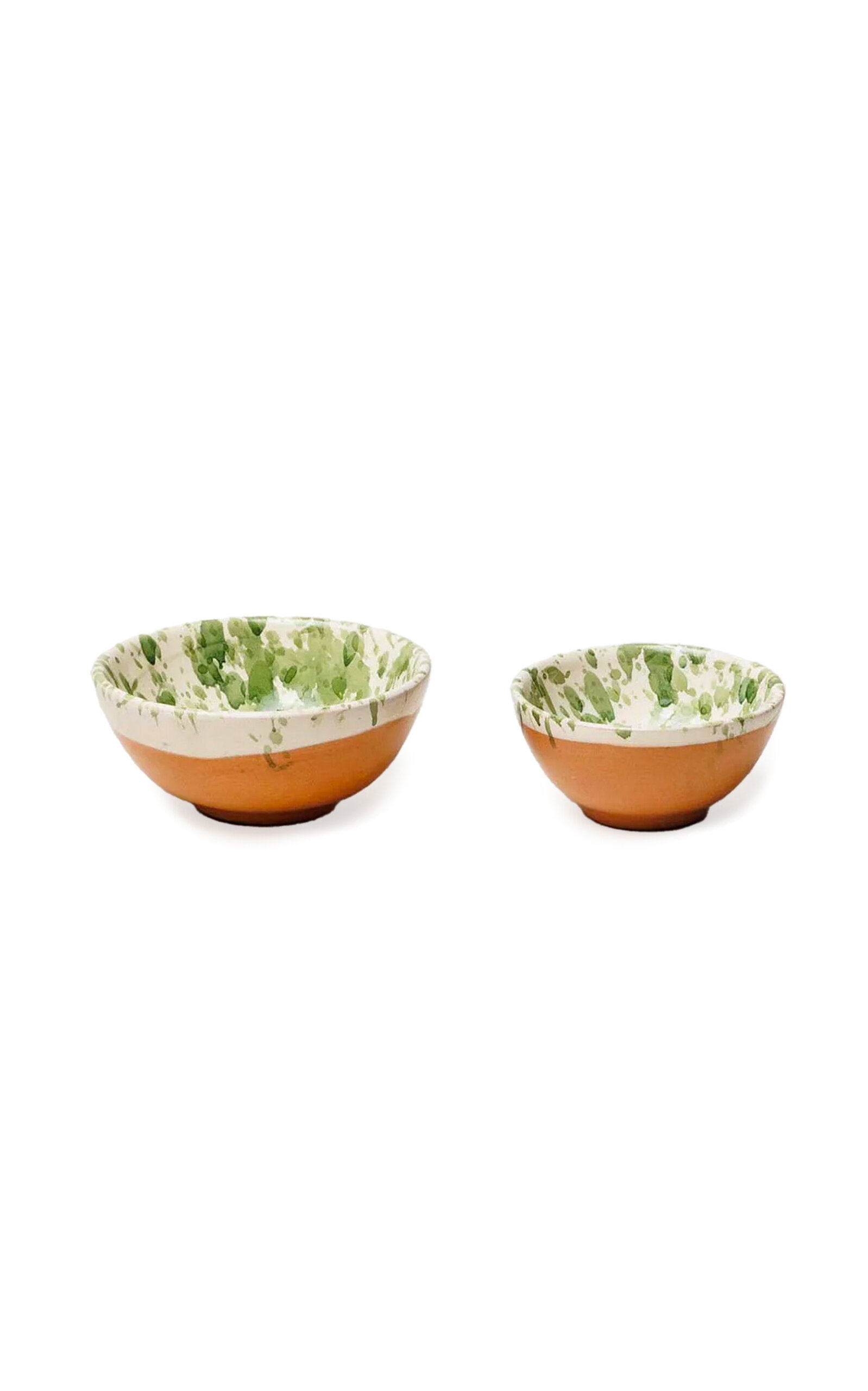 il Buco Vita Montegranaro Splatterware Olive Oil & Salt Dish Set - Green