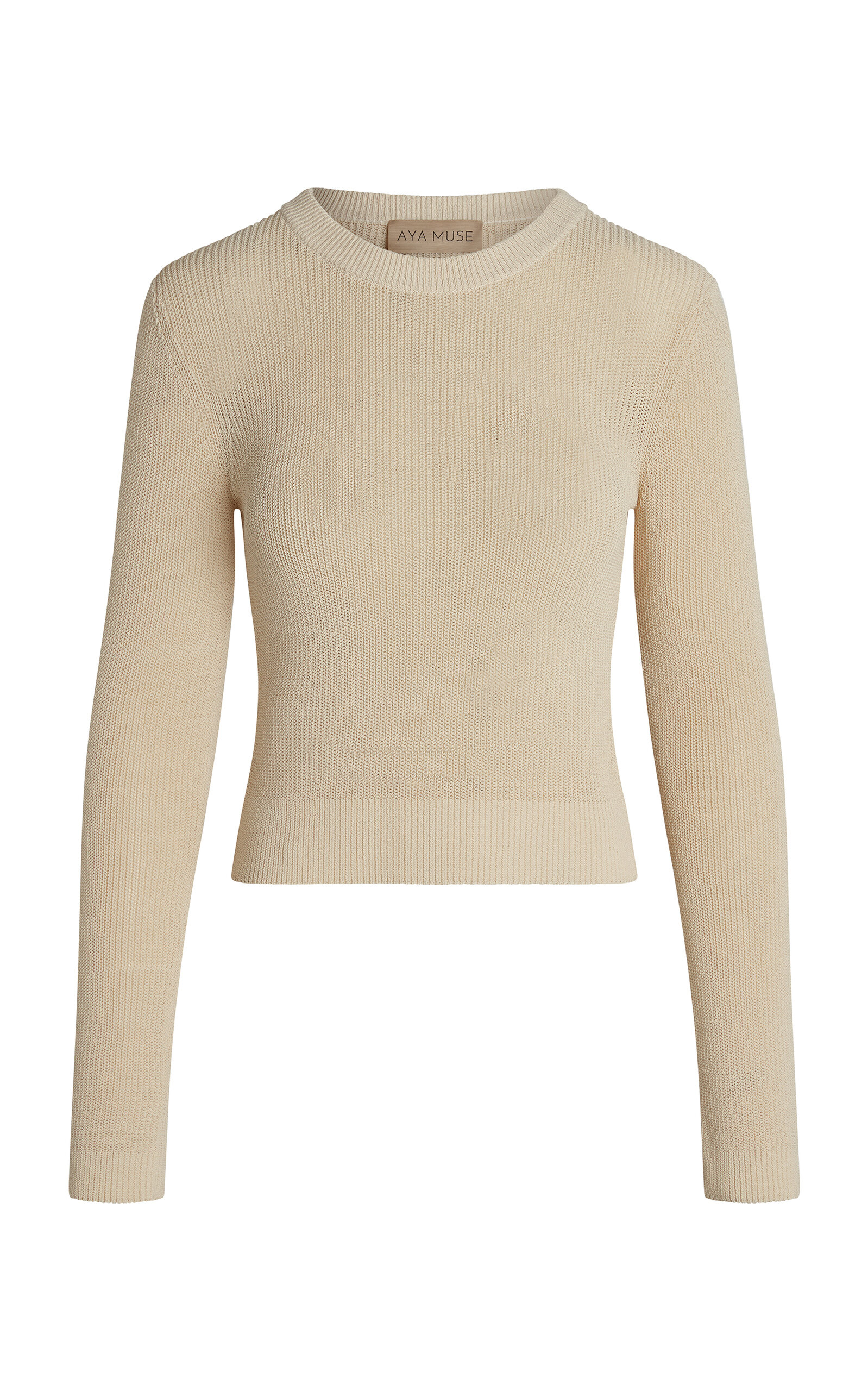 Aya Muse Lysi Scarf-Detailed Stretch-Cotton Knit Top