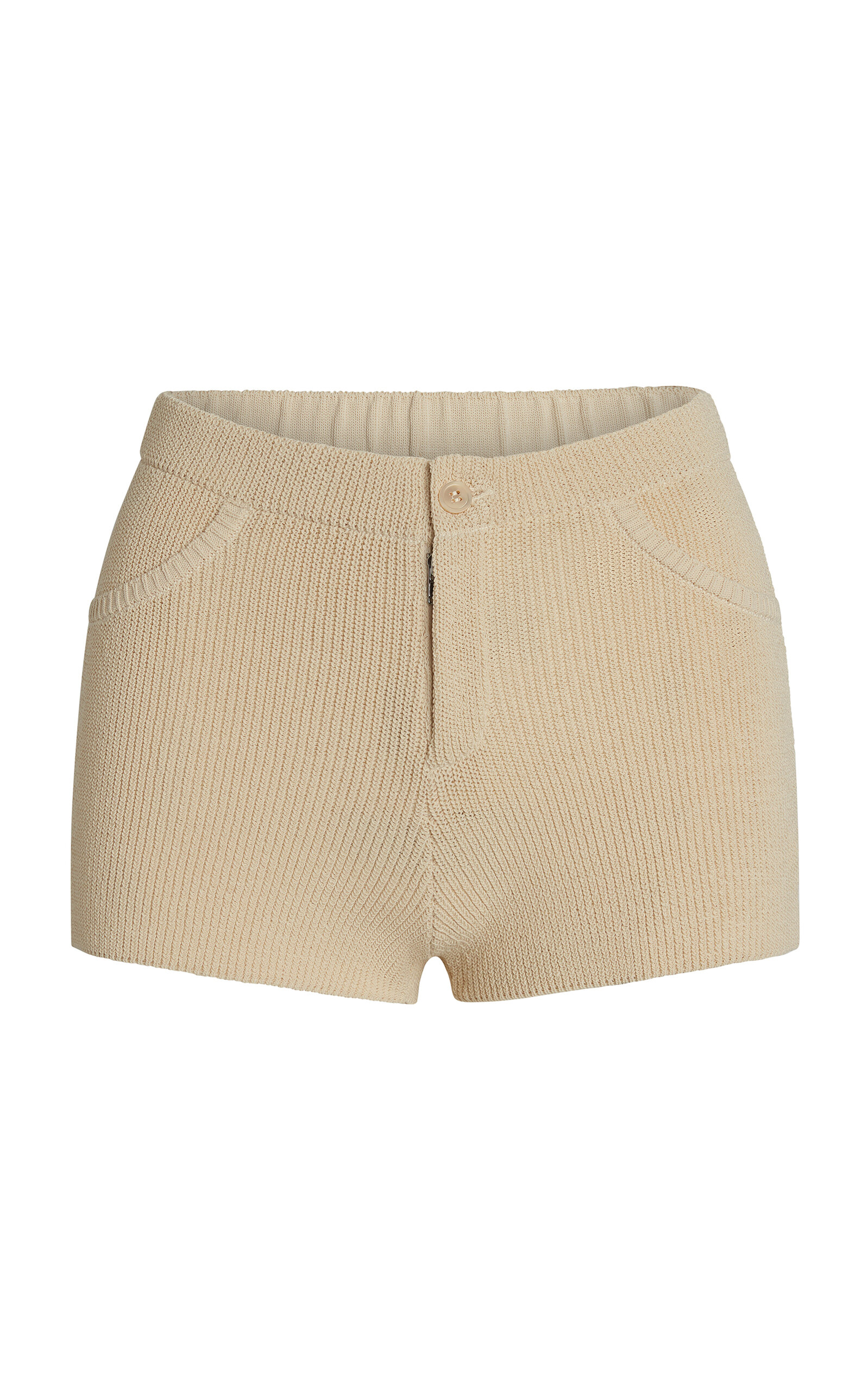Aya Muse Lysi Ribbed Stretch-Cotton Shorts