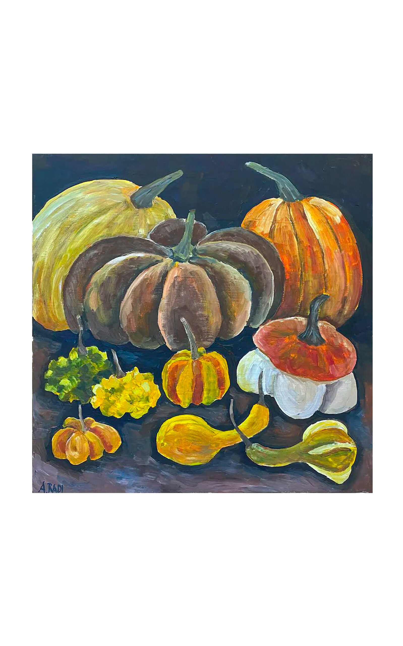 il Buco Vita Zucche Assortite (Assorted Gourds) Oil Painting - Multi