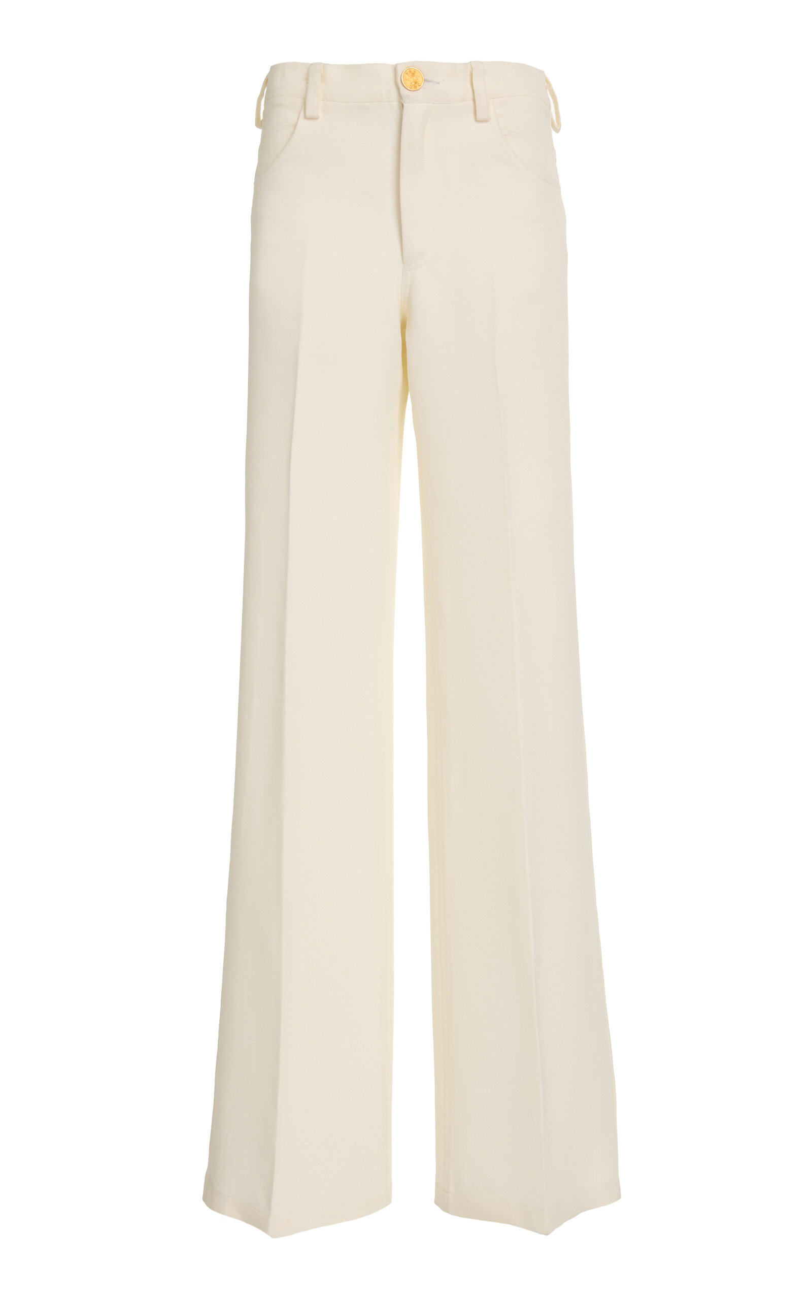 Giambattista Valli High-rise Straight-leg Crepe Pants In Ivory
