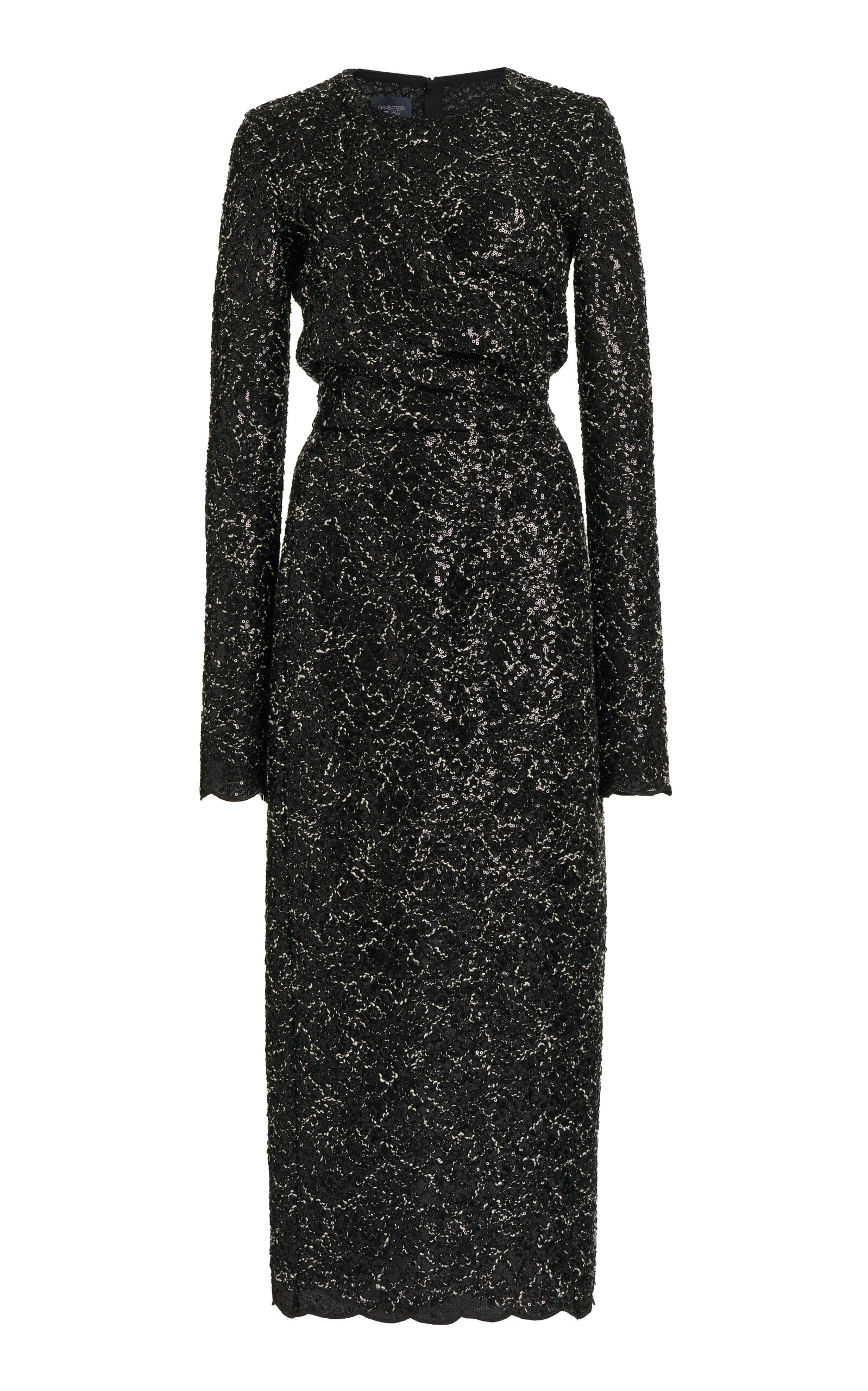 Giambattista Valli Sequined Tweed Midi Dress In Black