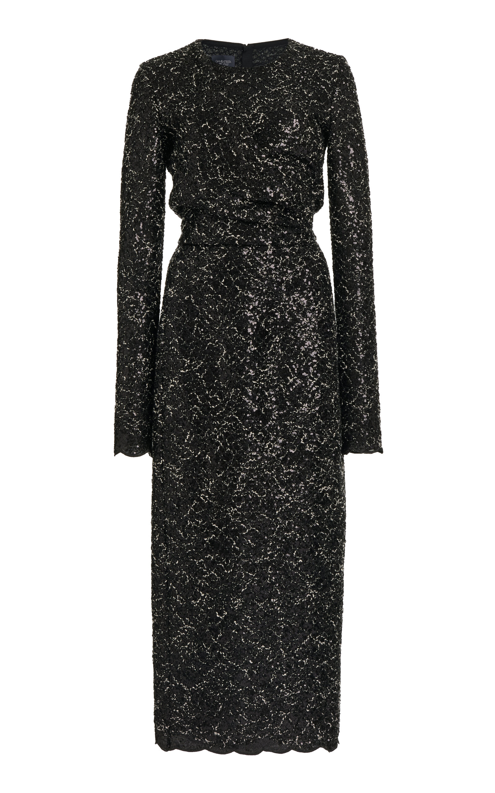 Giambattista Valli Sequin-Bouclé Tweed Midi Dress - Black