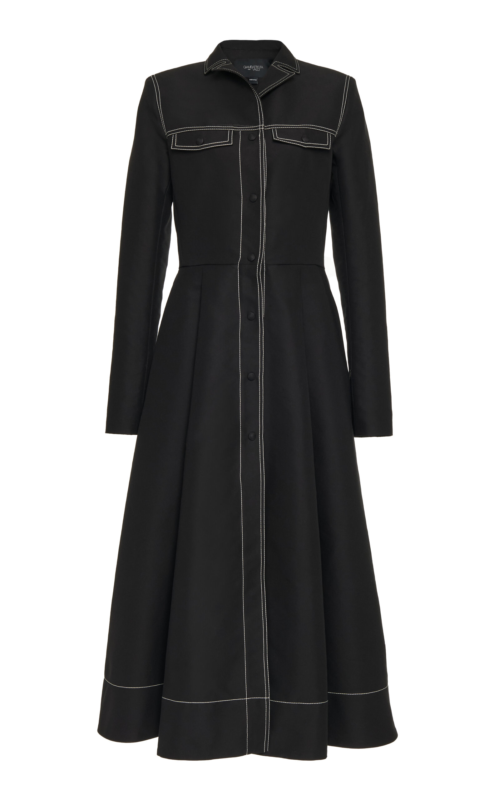Giambattista Valli Bouffant Satin Coat Dress In Black | ModeSens