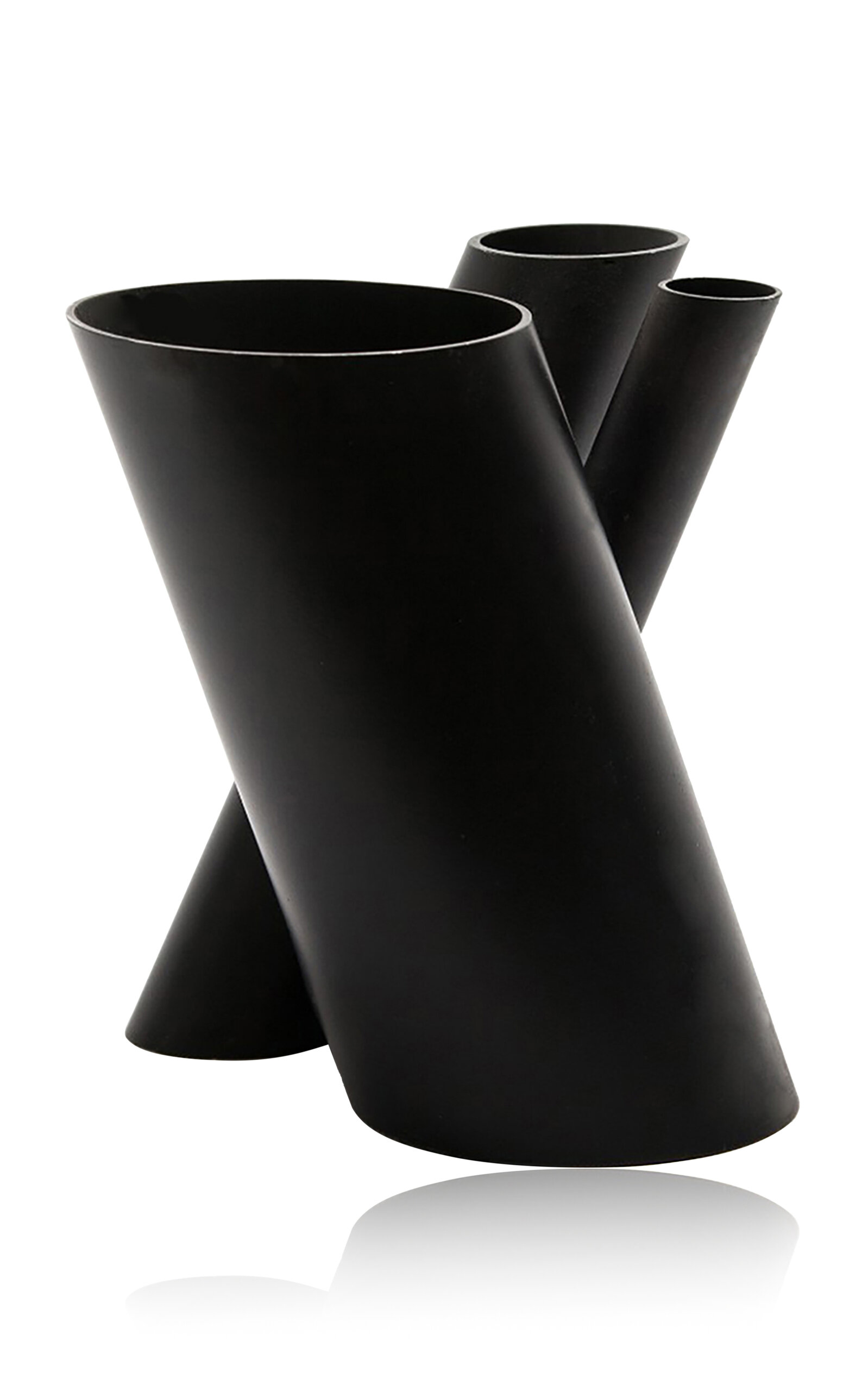 fferrone Bana Triple Steel Vase - Black