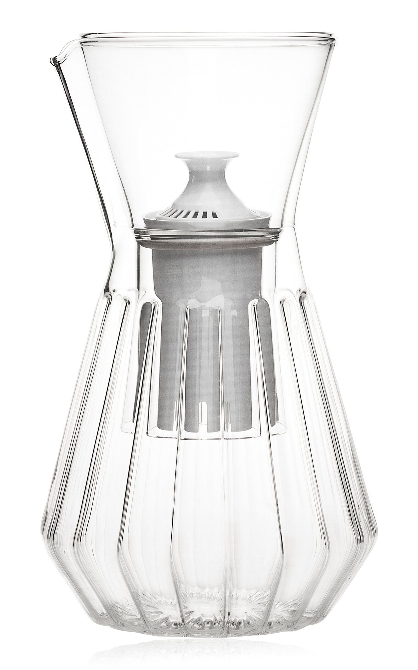 fferrone Exclusive Talise Fluted Glass Carafe - Clear