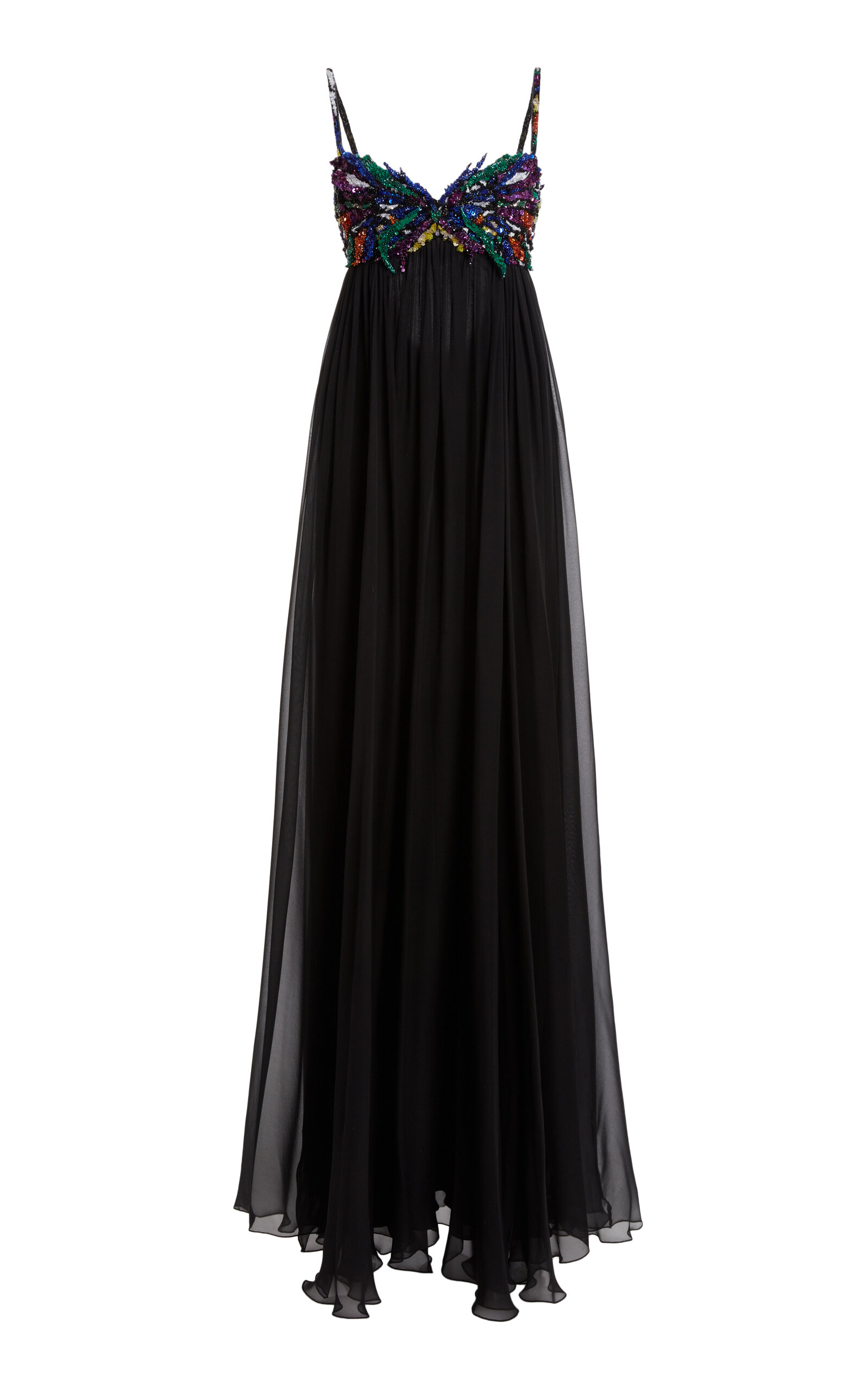 Zuhair Murad Embroidered Silk Chiffon Maxi Dress | Smart Closet