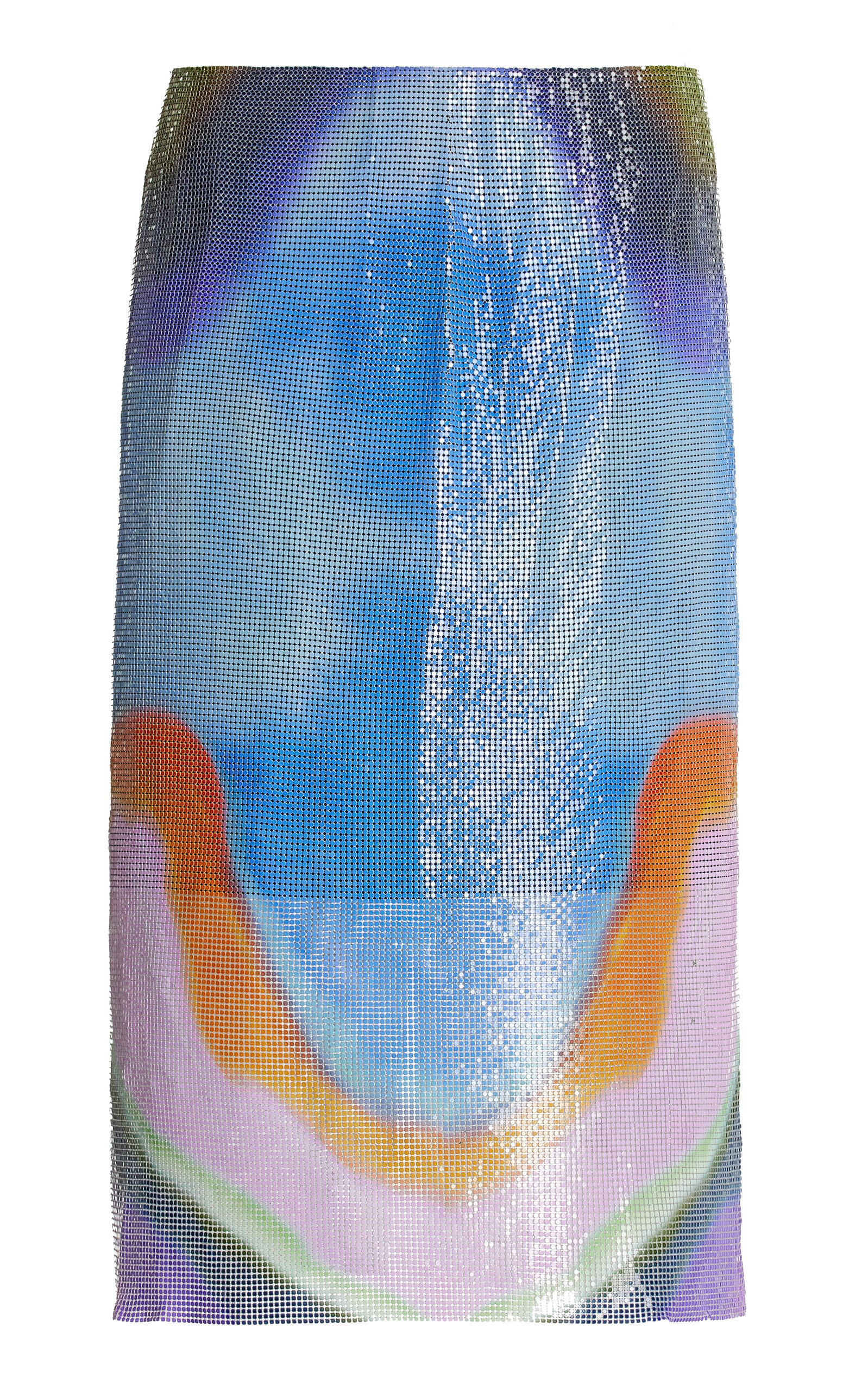 Christopher Esber Aura Printed Glowmesh Midi Skirt In Multi