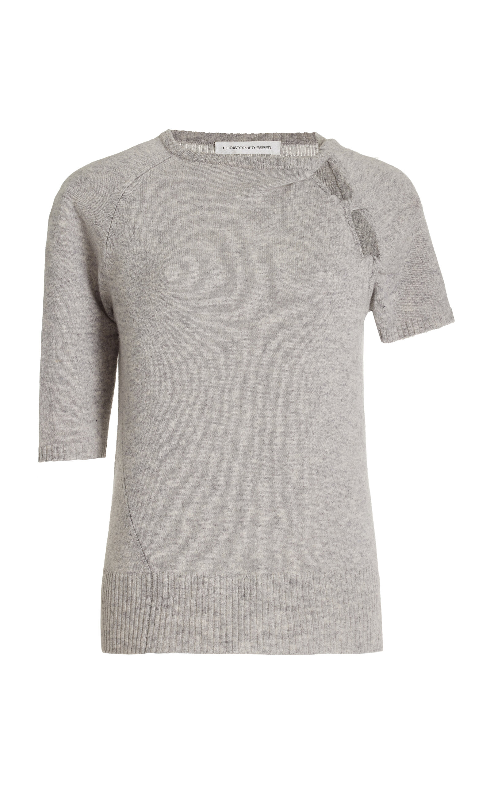 Christopher Esber Helix Open-twist Cashmere Sweater In Grey