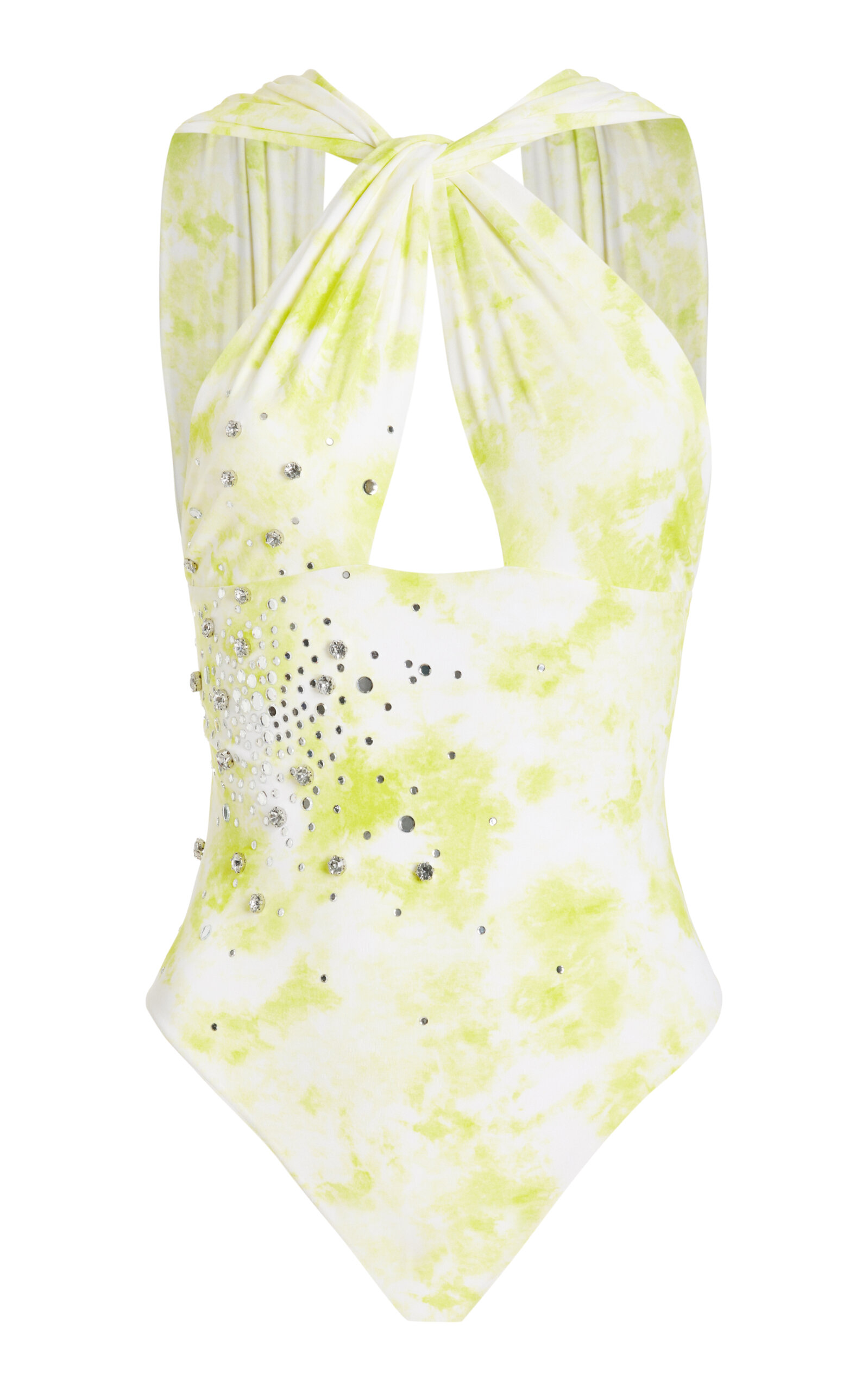 Exclusive Crystal-Embellished Tie-Dyed One-Piece Swimsuit
