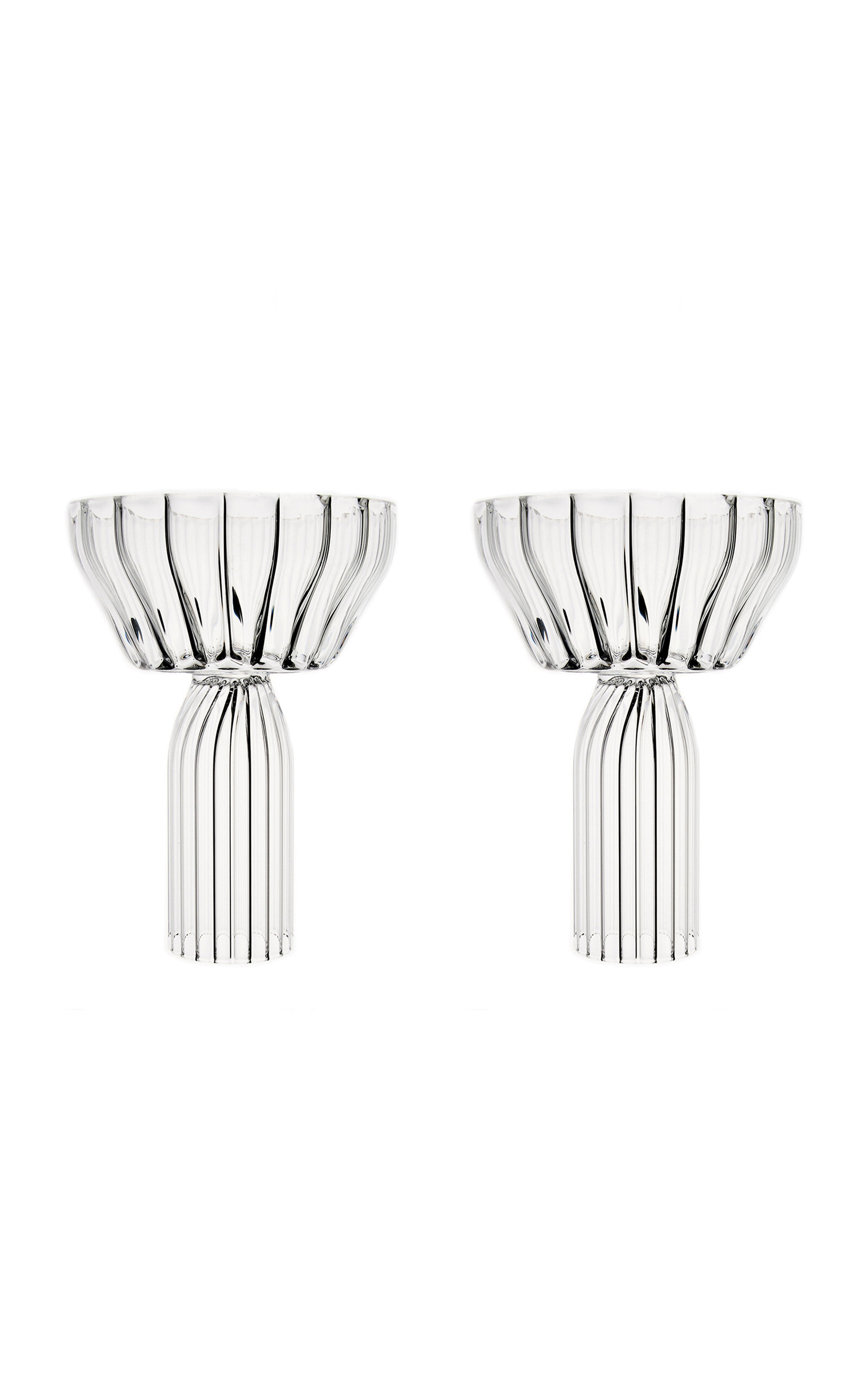 fferrone Exclusive Margot Set-of-Two Glass Champagne Coupes - Clear