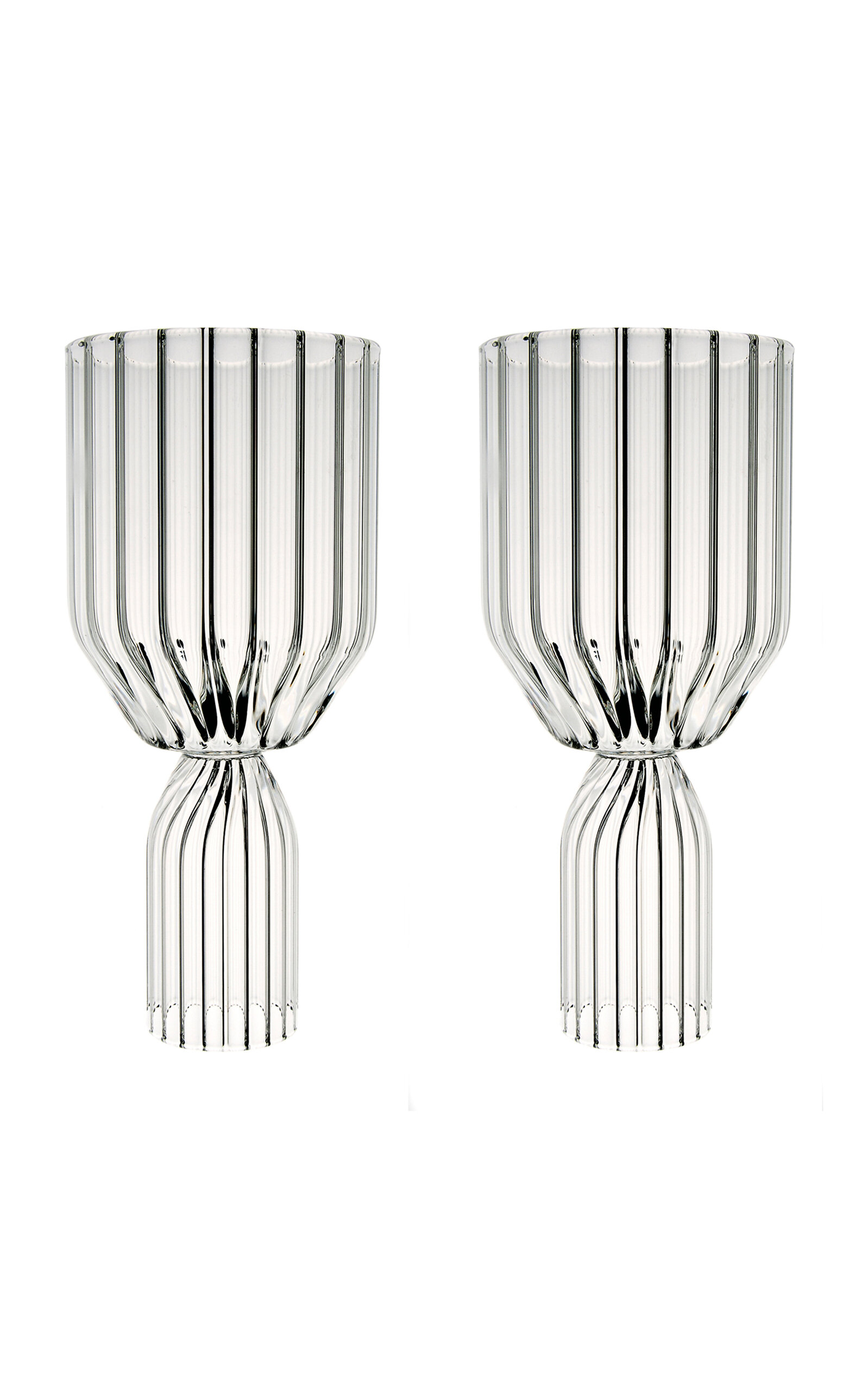 Fferrone Margot Set-of-two Glass White Wine Goblets In Clear