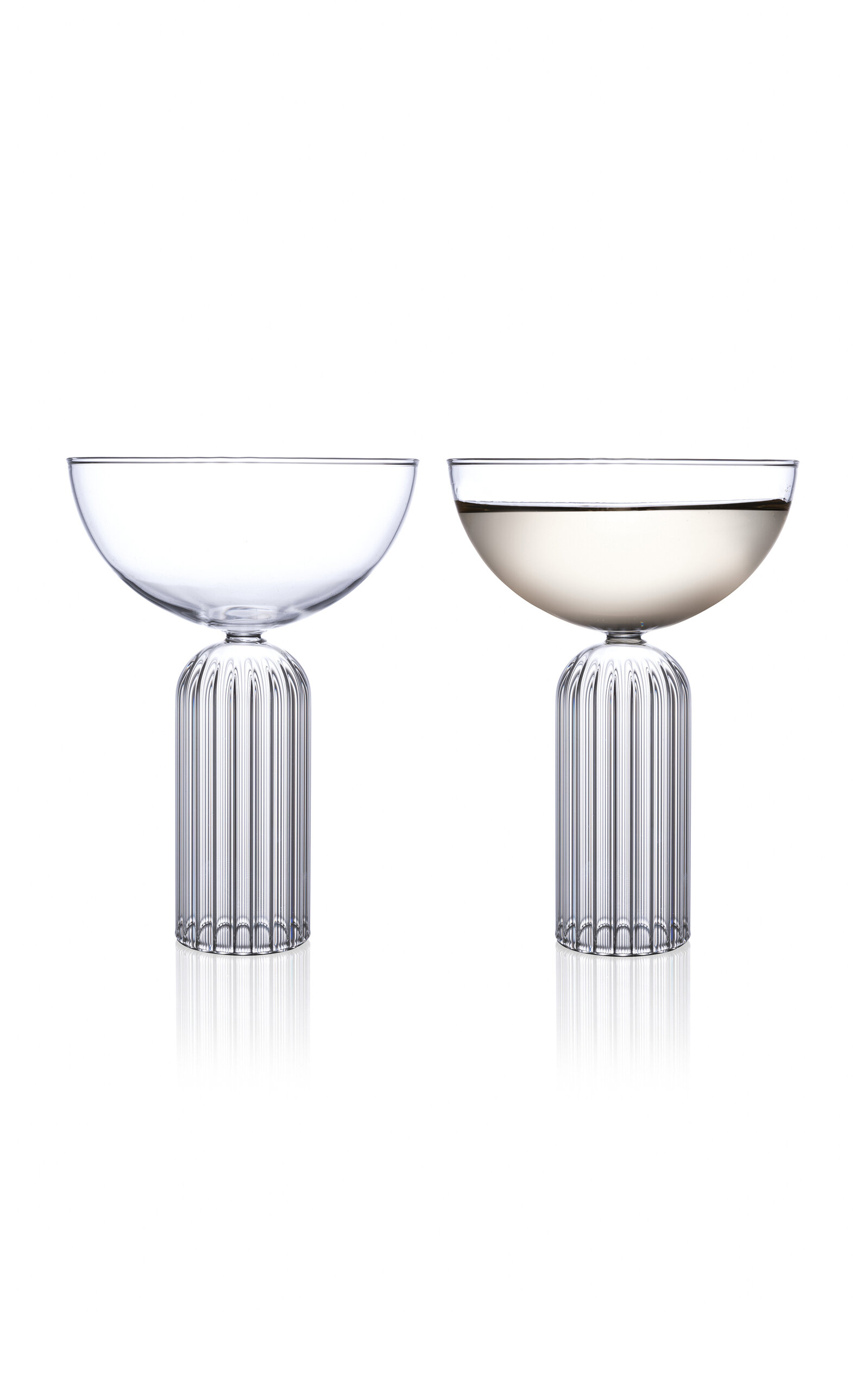 Shop Fferrone May Set-of-two Glass Coupes In Clear