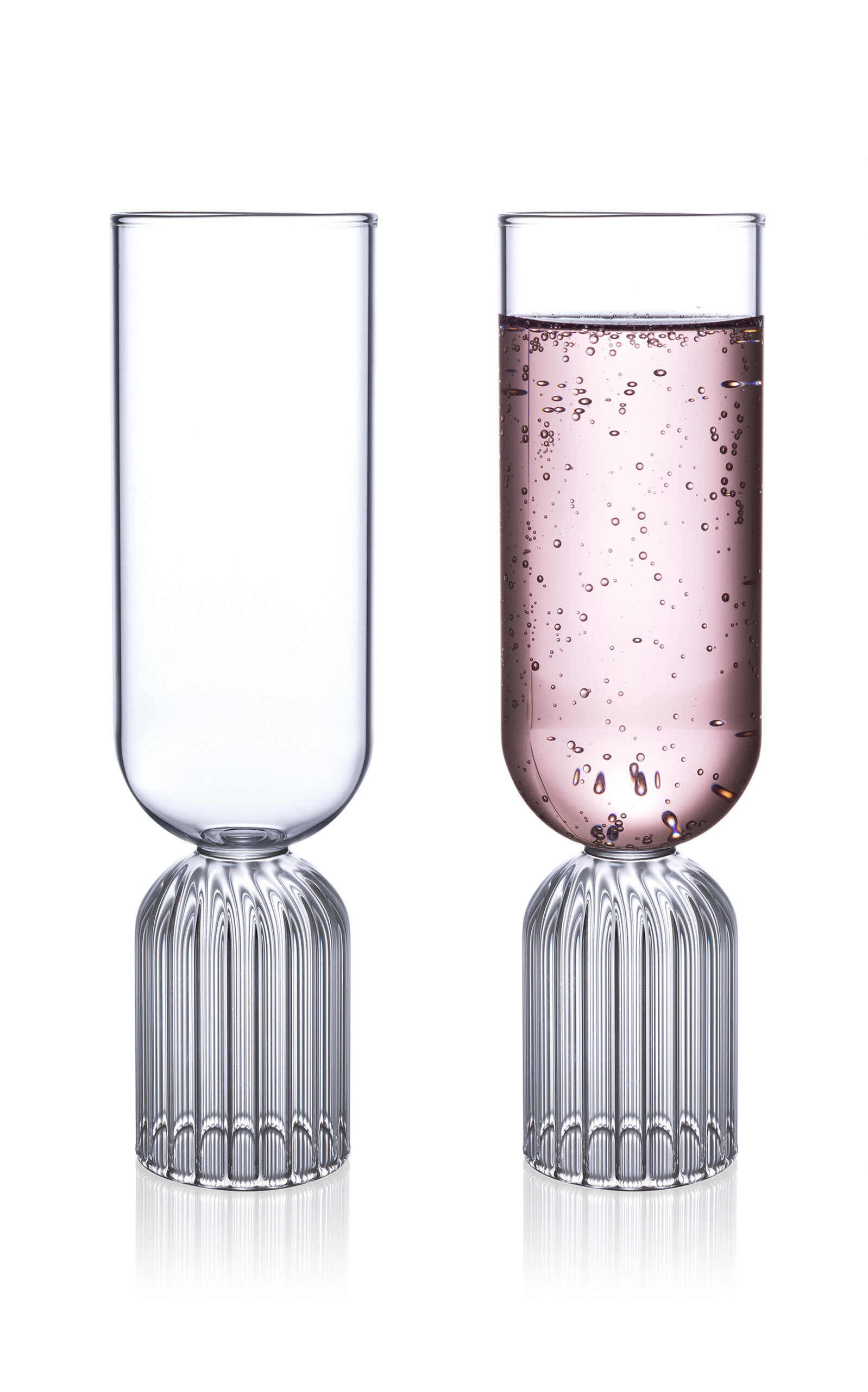 Fferrone May Set-of-two Glass Flutes In Clear