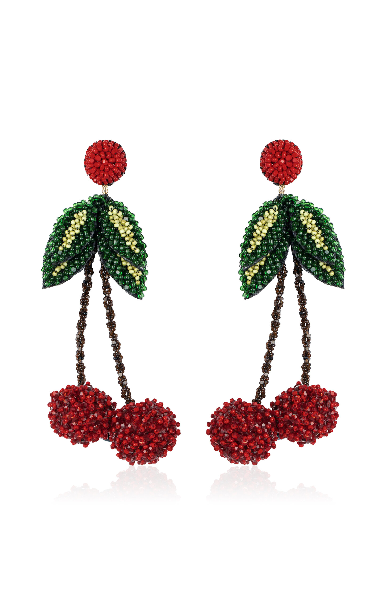 Cherry Hand-Beaded Earrings