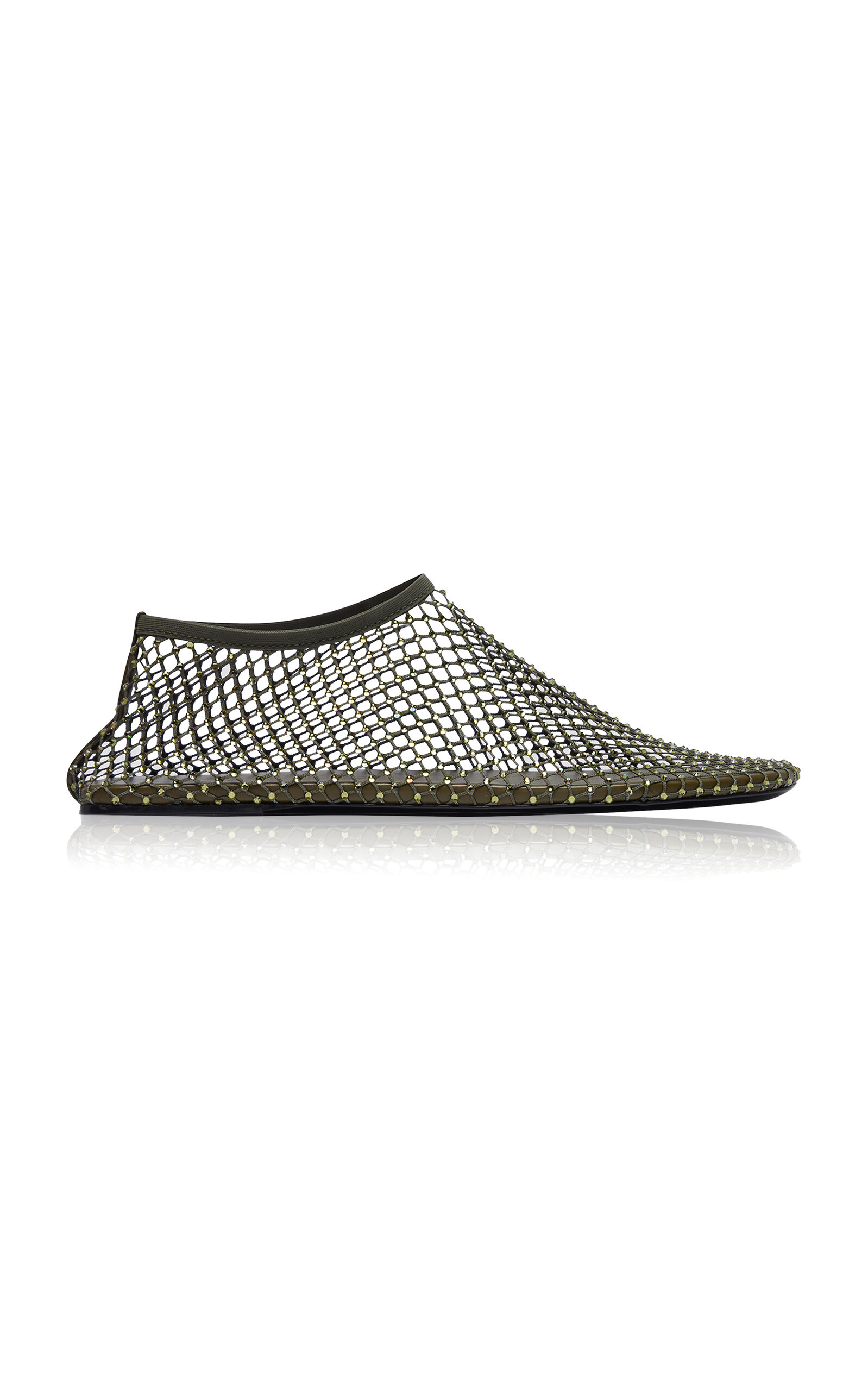 Christopher Esber Minette Crystal-embellished Mesh Flats In Animal Print