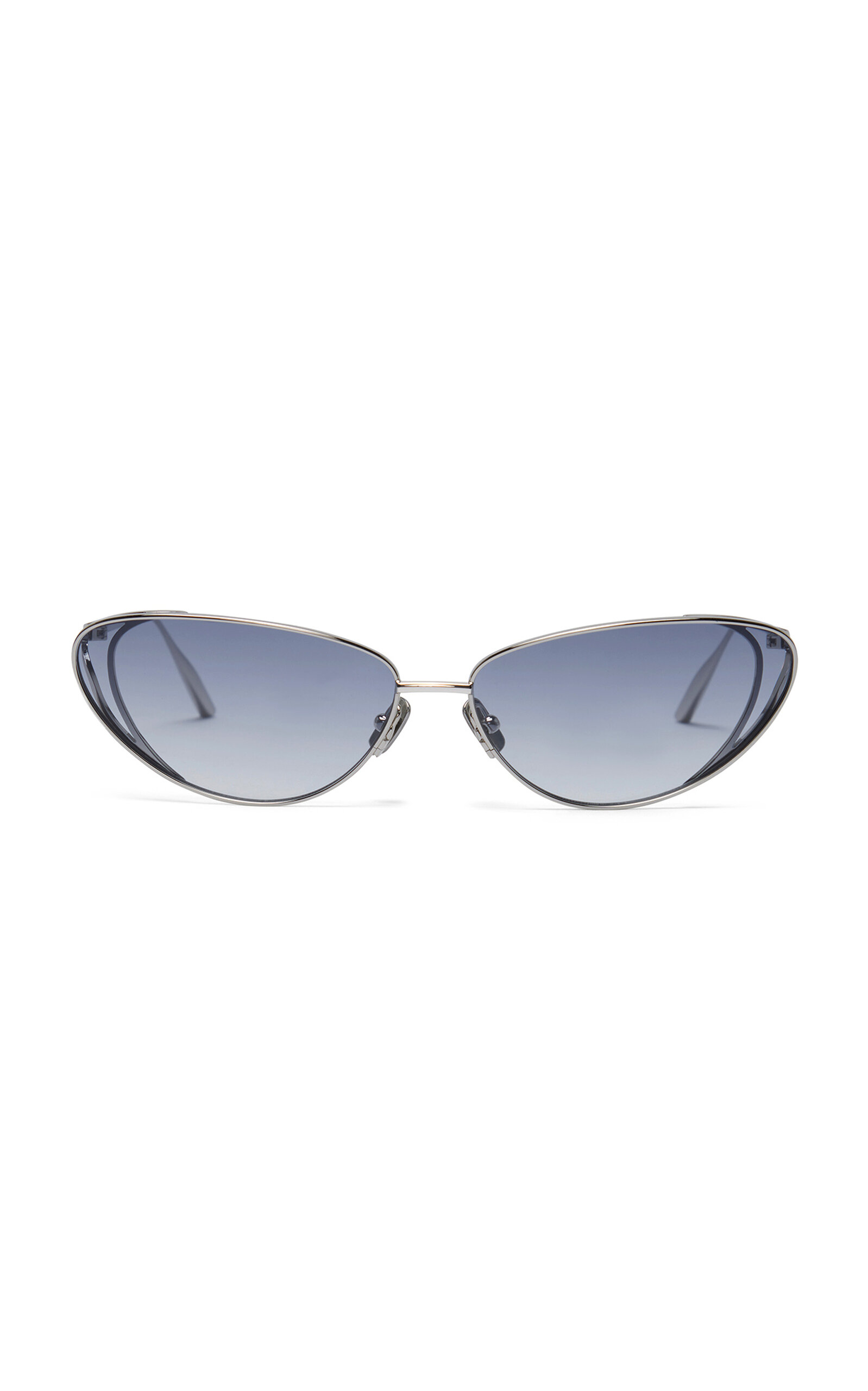 Christopher Esber Milla 96 Cat-eye Metal Sunglasses In Blue