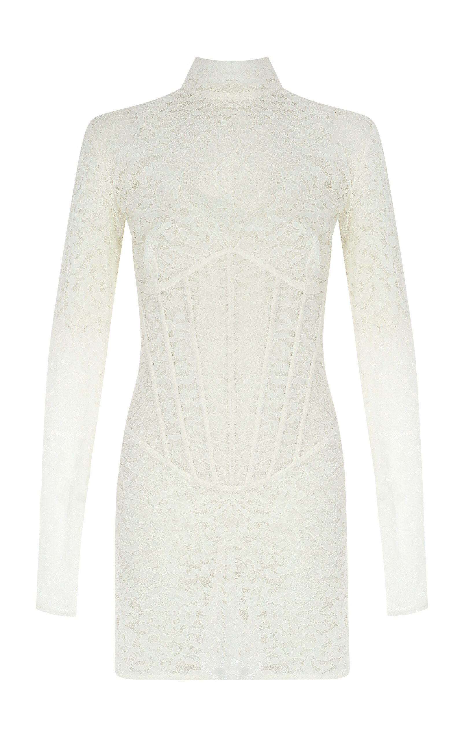 The New Arrivals Ilkyaz Ozel Isadora Corseted Lace Mini Dress - White