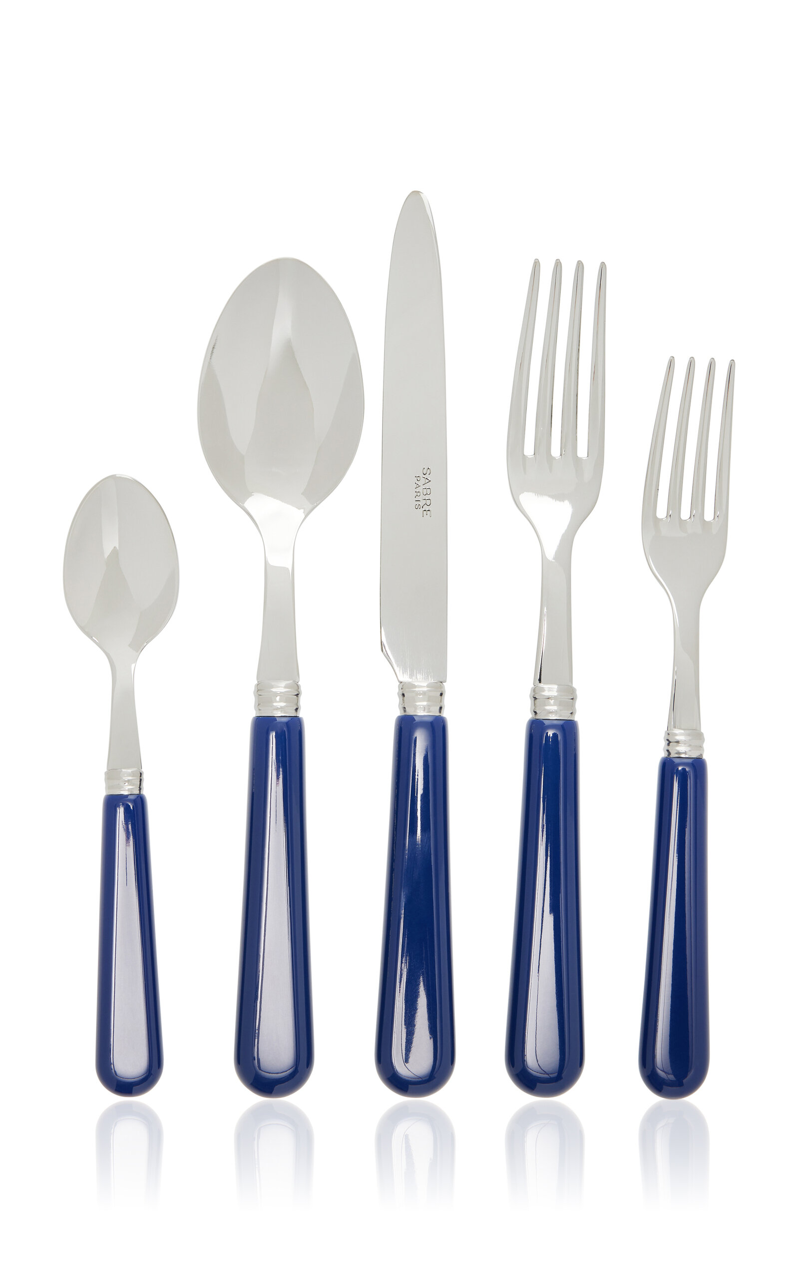 Sabre Five-piece Pop Stainless Steel Silverware Set In Blue