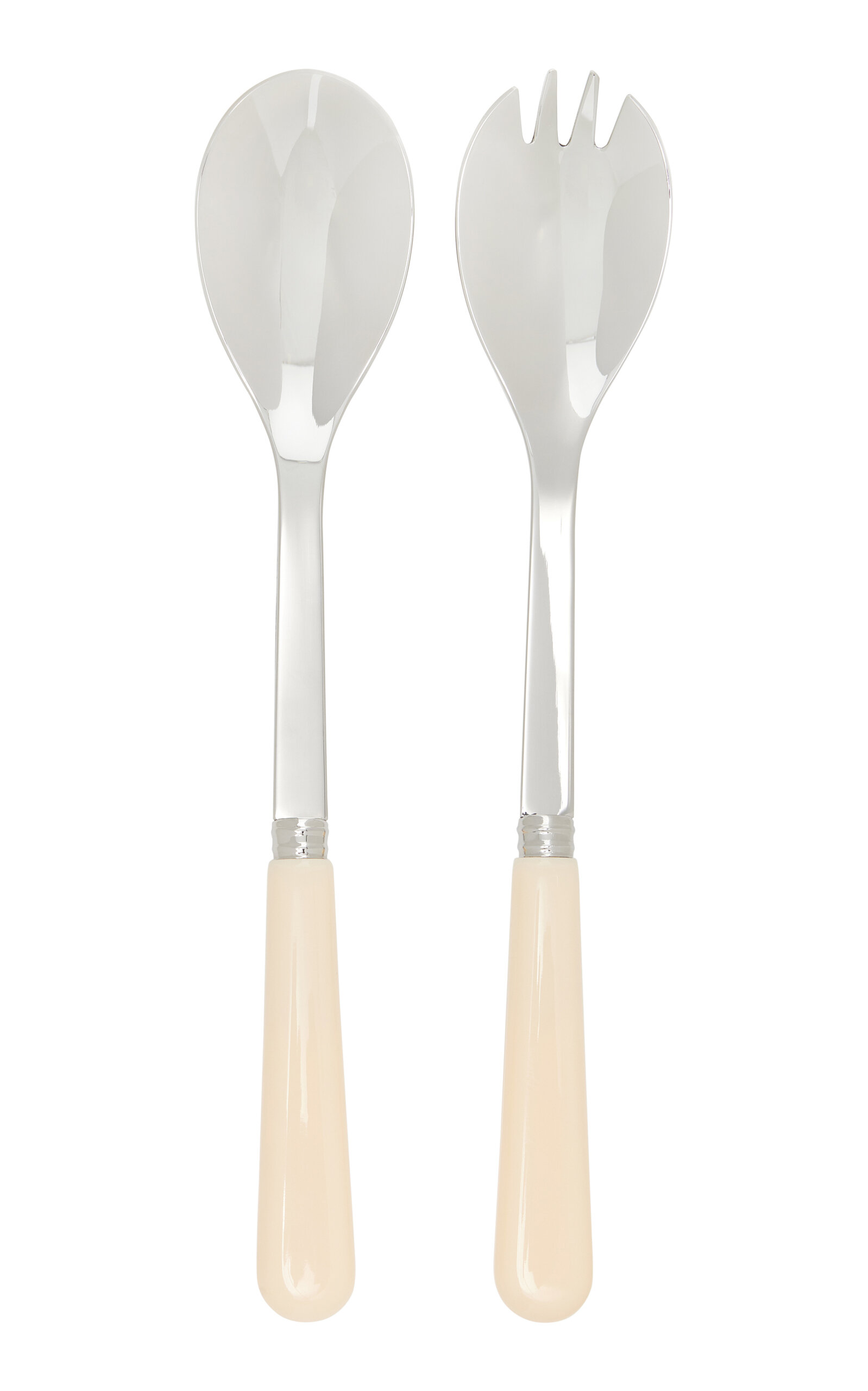 Sabre Two-piece Pop Stainless Steel Salad Set In White
