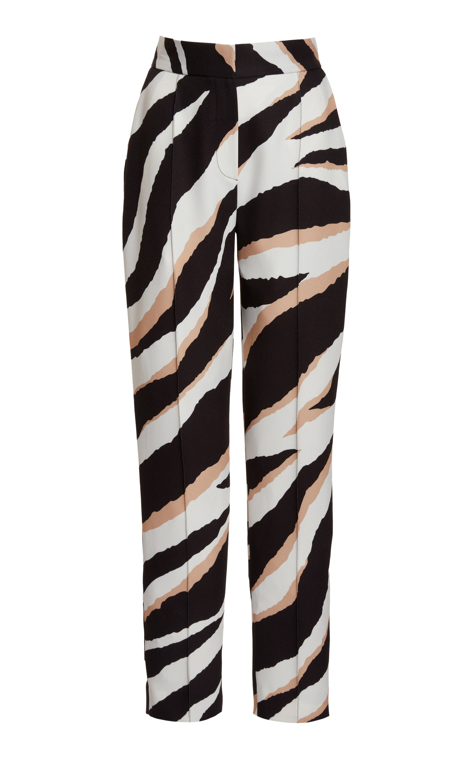 Elie Saab Zebra-print Slim Leg Pants In Black,white