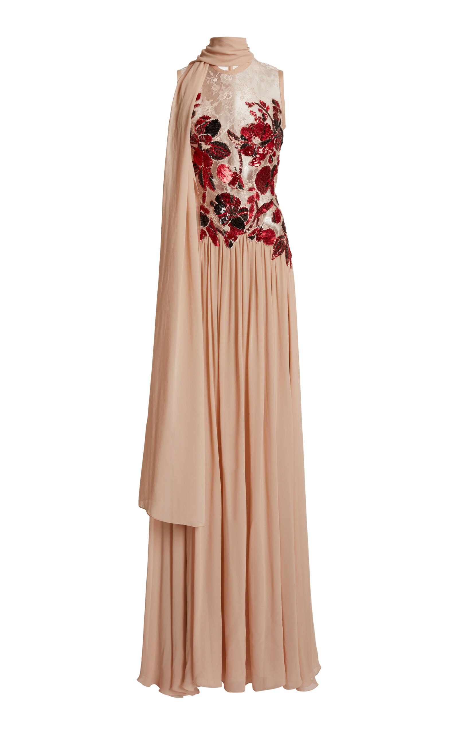 sachin and babi light blue dress Lemaire LEMAIRE | Nude silk chiffon midi dress | Women | 36 - Dresses &  Skirts main image 1