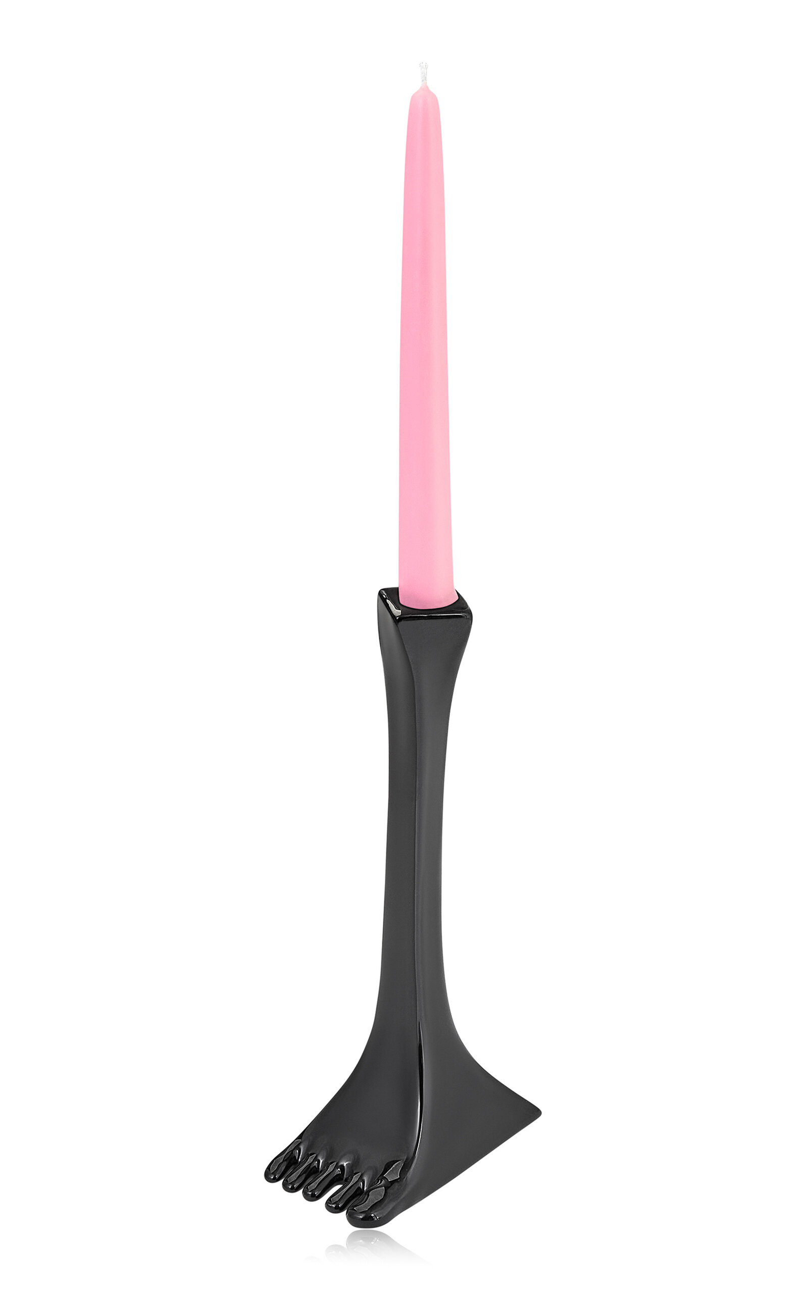ANISSA KERMICHE FOOTSIE CANDLESTICK (HIGH-SHINE BLACK)