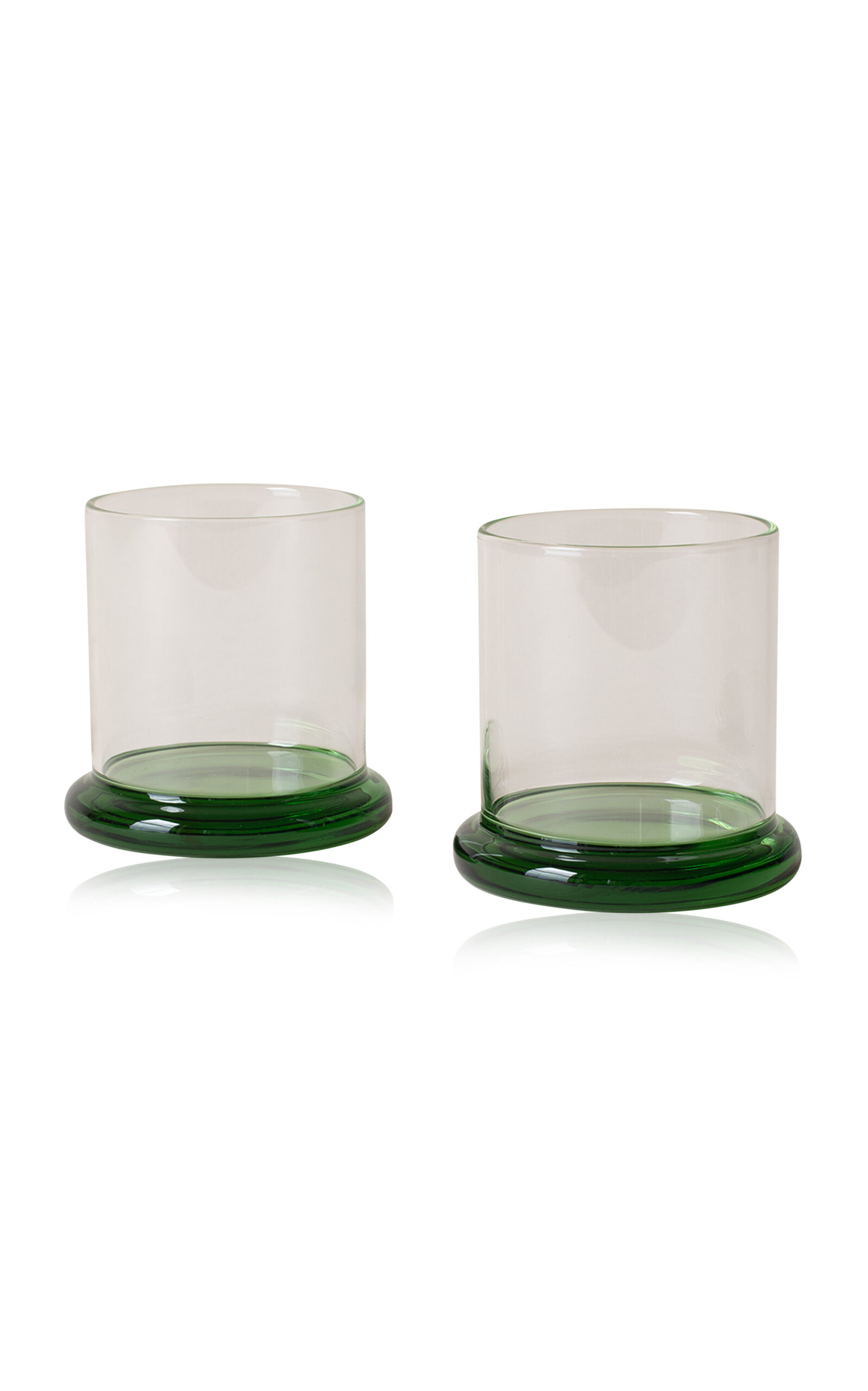 Shop Sophie Lou Jacobsen Set-of-two Fritter Glasses In Green