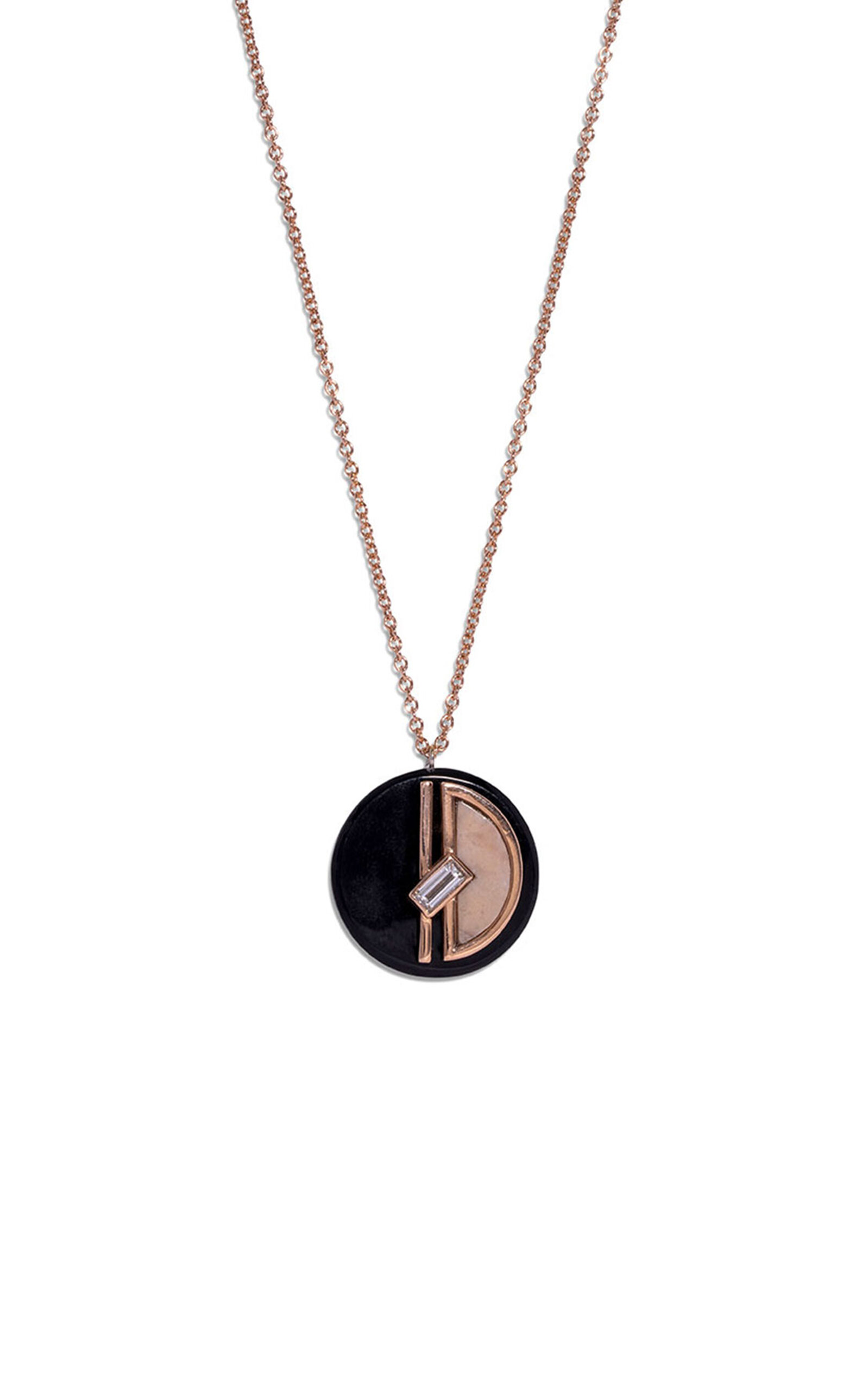 Bleecker & Prince Inner Quest 14K Rose Gold Onyx; Marble; Diamond Pendant Necklace - Black - OS - Moda Operandi