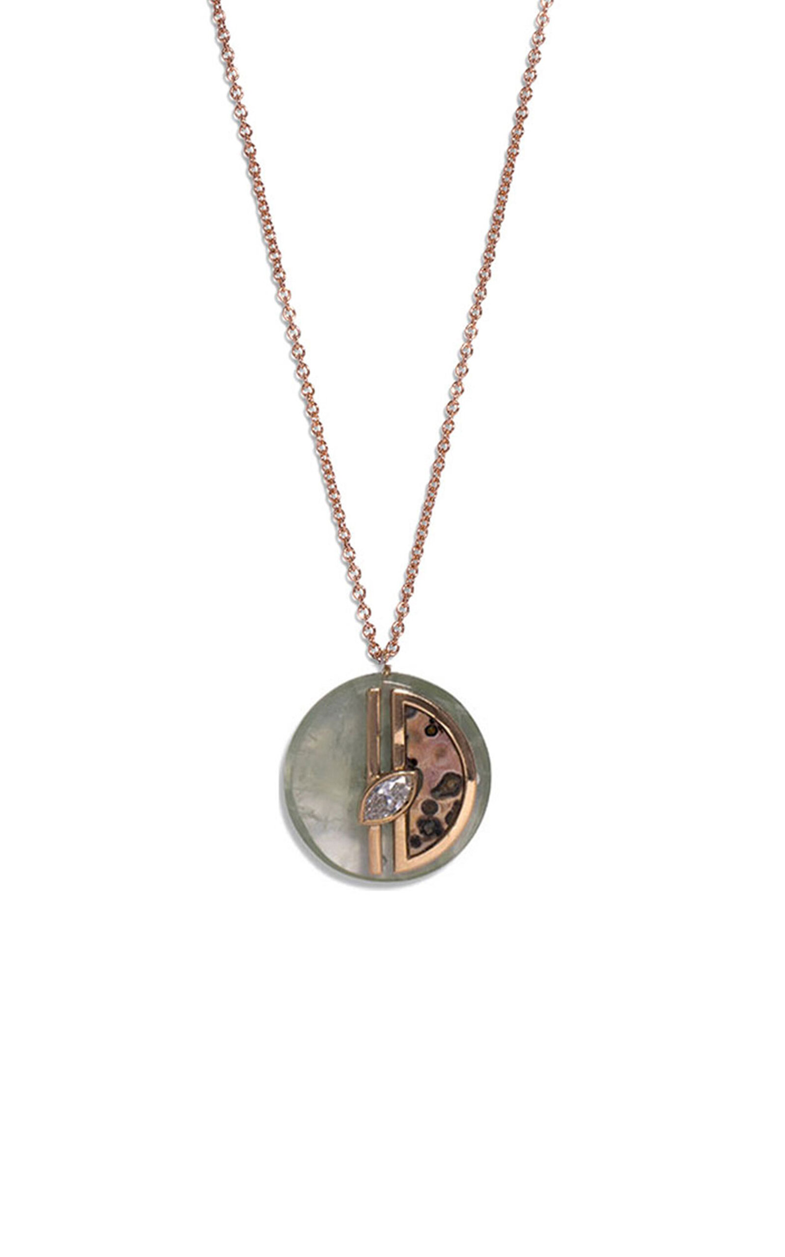 Bleecker & Prince Overflow 14K Yellow Gold Prasiolite; Jasper; Diamond Pendant Necklace - Green - OS - Moda Operandi