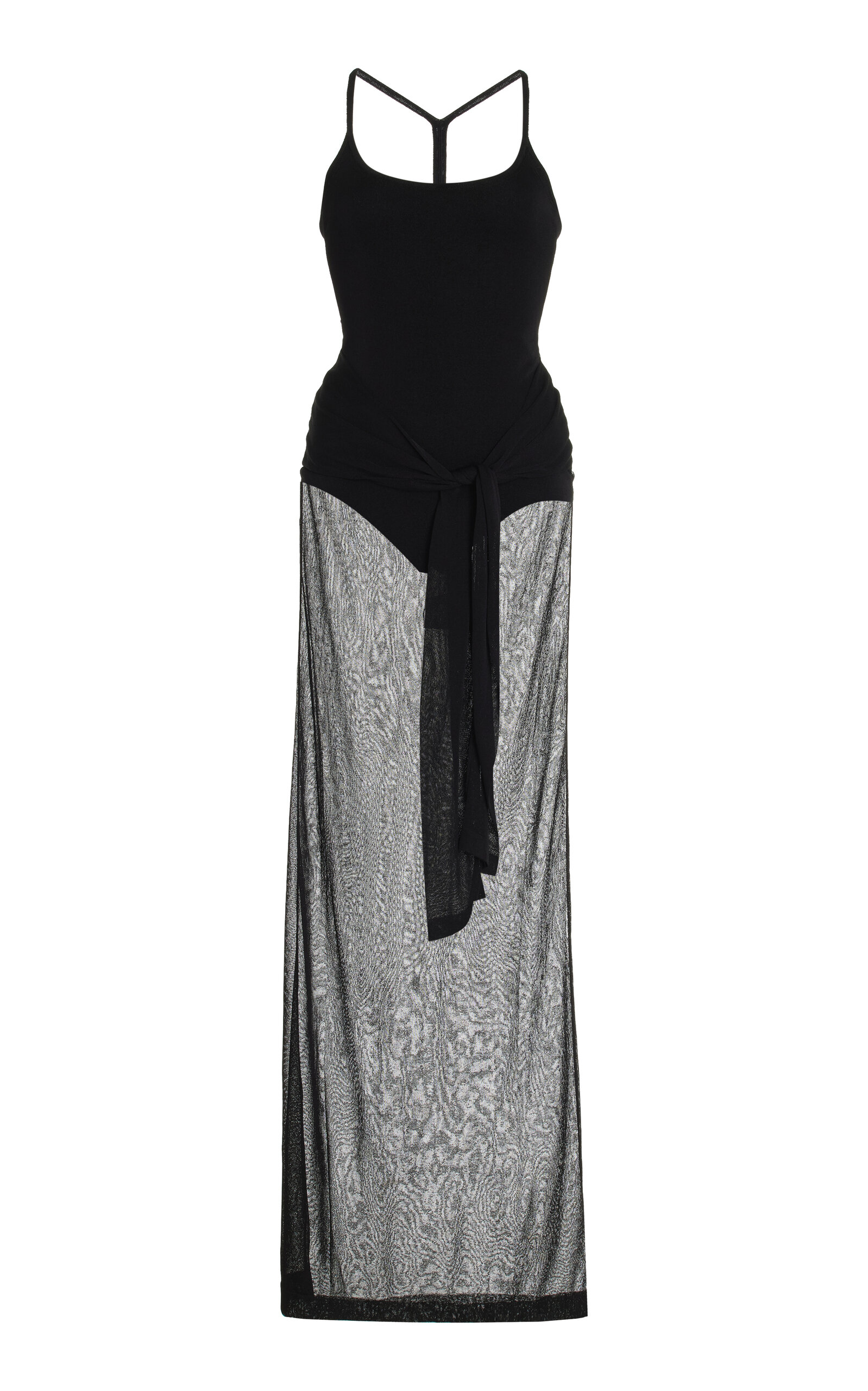 Jacquemus Nobo Knit-Mesh Maxi Dress - Black