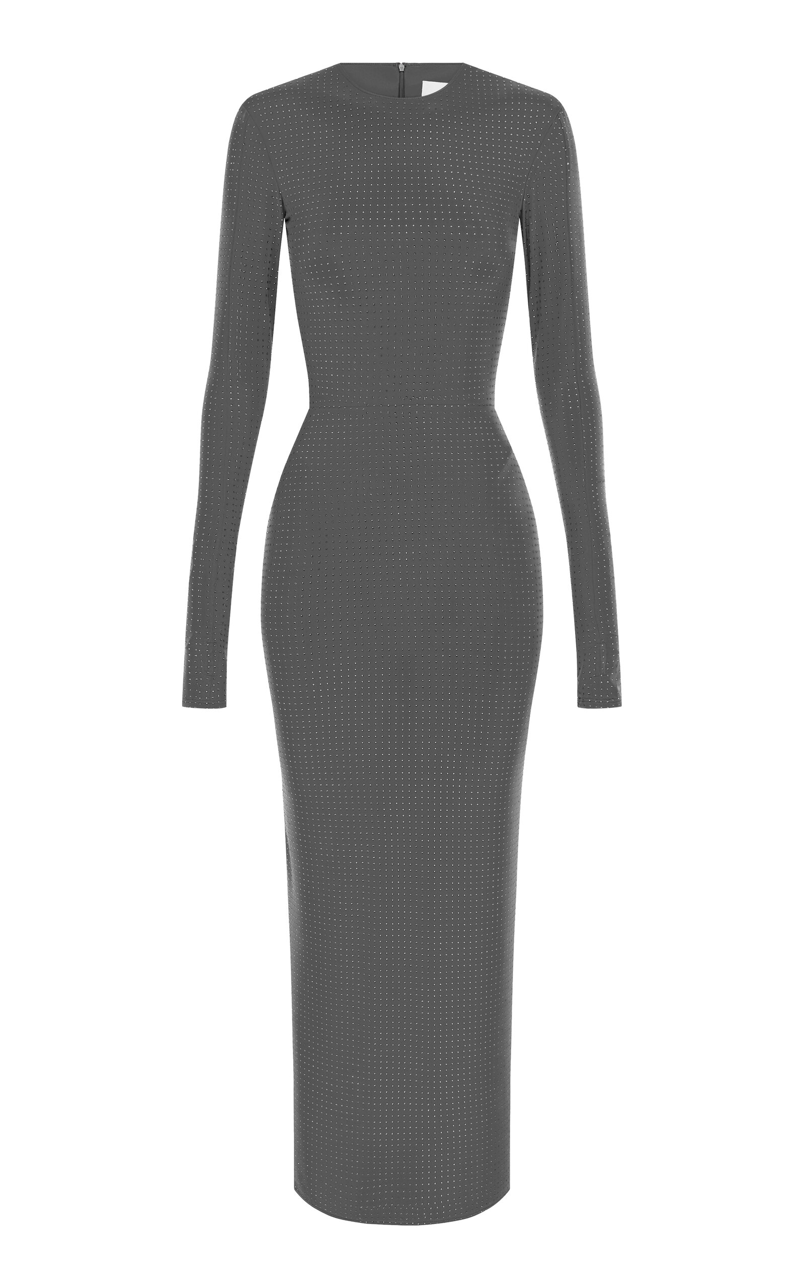 Alex Perry Crystal-embellished Jersey Maxi Dress In Grey