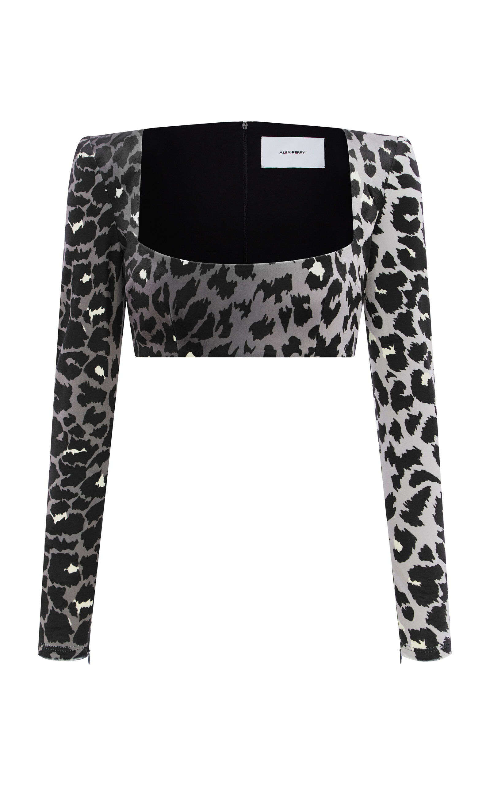 Alex Perry Leopard-print Velvet Crop Top In Animal